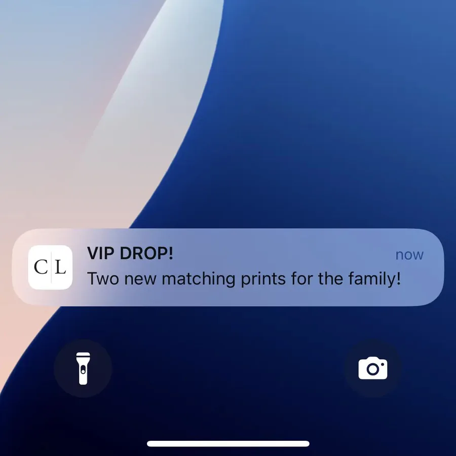 Caden Lane push notification: VIP DROP!. Two new matching prints for the family!