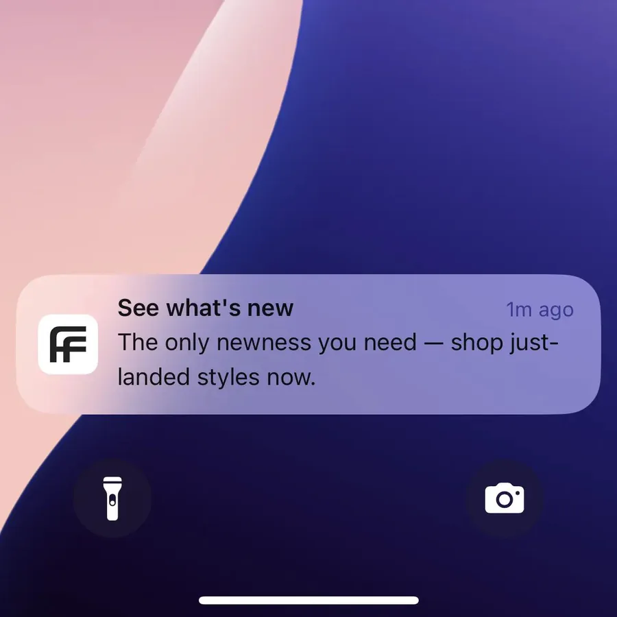 Farfetch push notification: See what's new. The only newness you need - shop just- landed styles now.