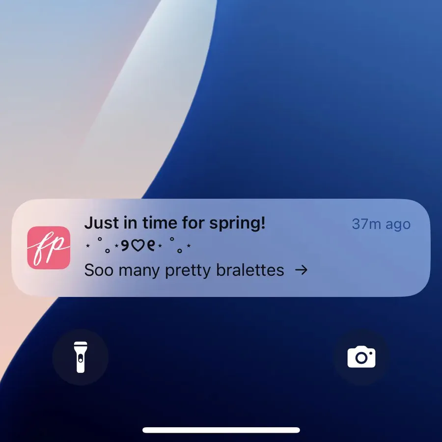 Free People push notification: Just in time for spring!. • *90e. ° * .* Soo many pretty bralettes →