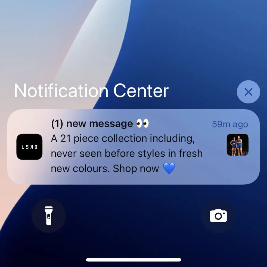 LSKD push notification: (1) new message. A 21 piece collection including, never seen before styles in fresh new colours. Shop now