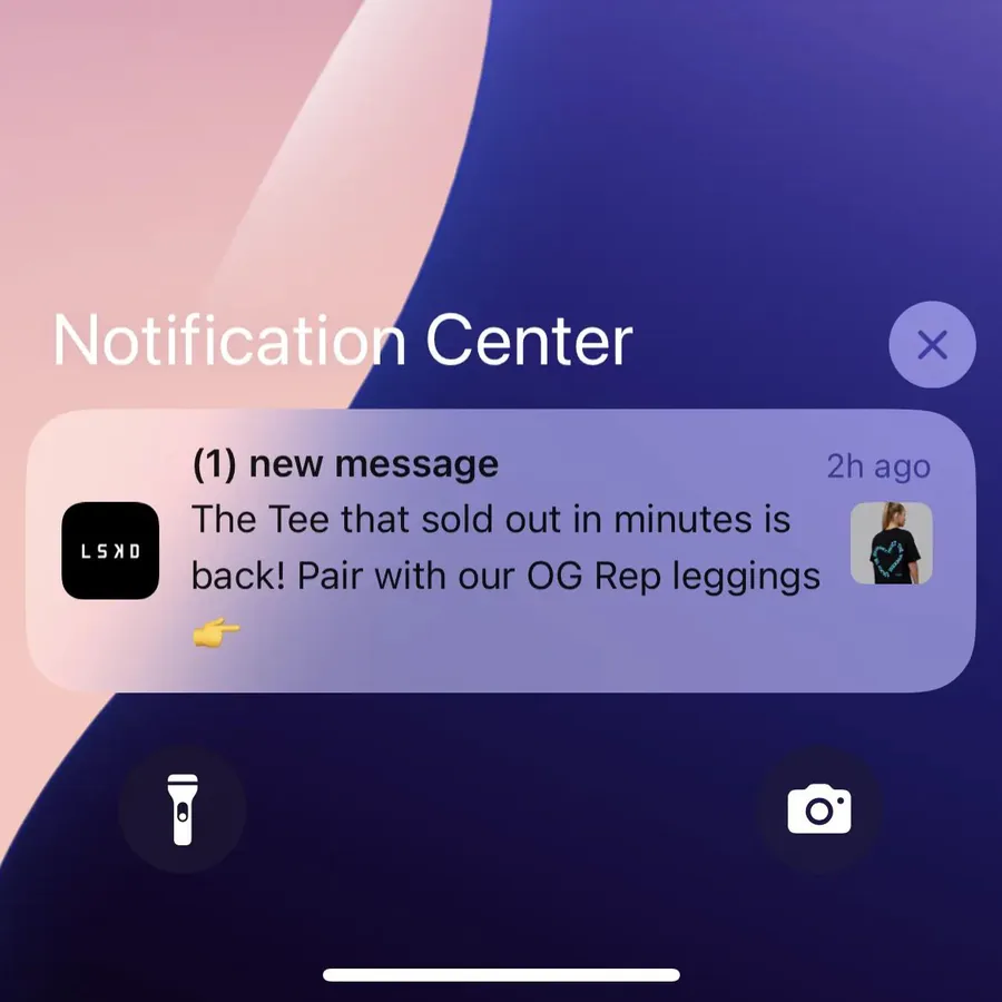 LSKD push notification: (1) new message. The Tee that sold out in minutes is back! Pair with our OG Rep leggings