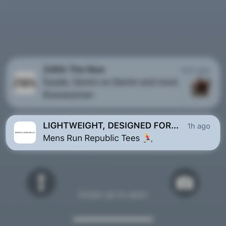 Muscle Republic push notification: LIGHTWEIGHT, DESIGNED FOR.... Mens Run Republic Tees