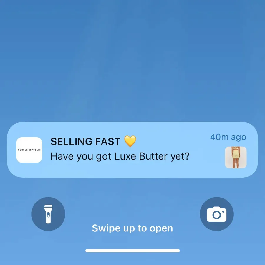 Muscle Republic push notification: SELLING FAST. Have you got Luxe Butter yet?