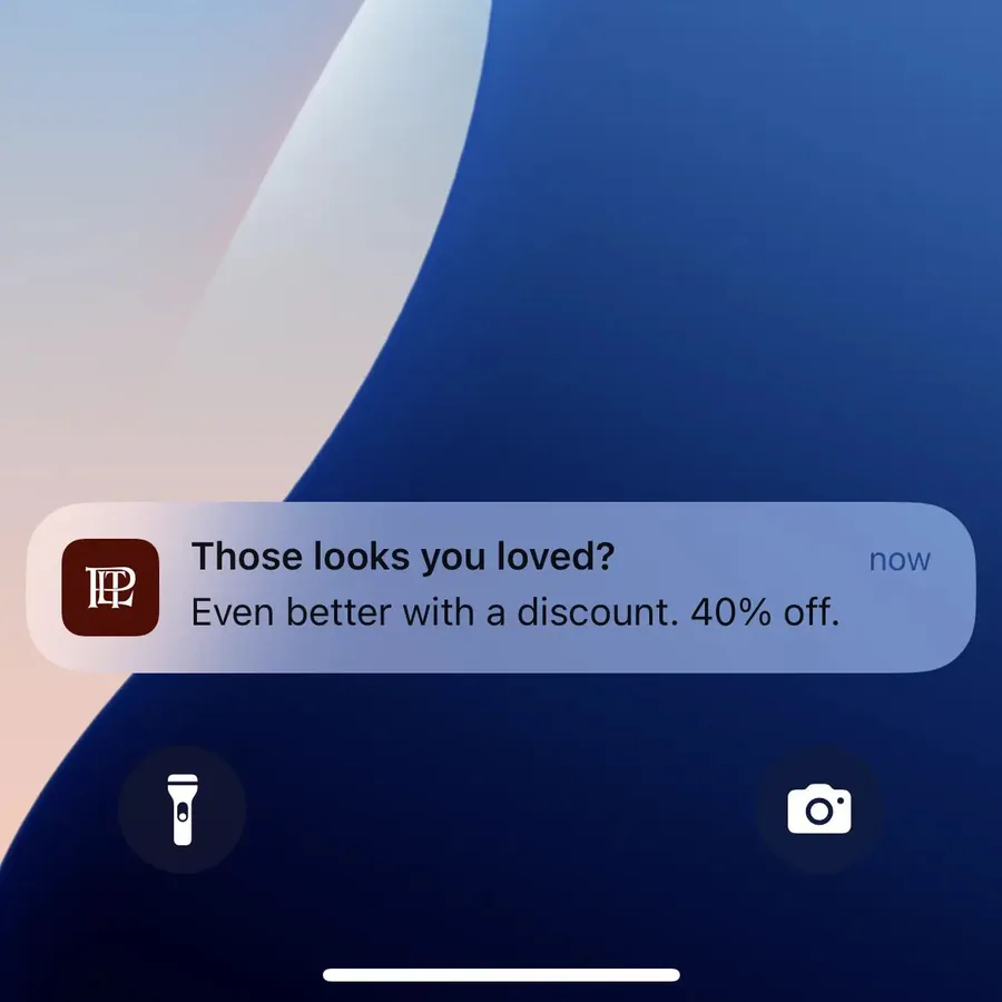 Pretty Little Thing push notification: Those looks you loved?. Even better with a discount. 40% off.