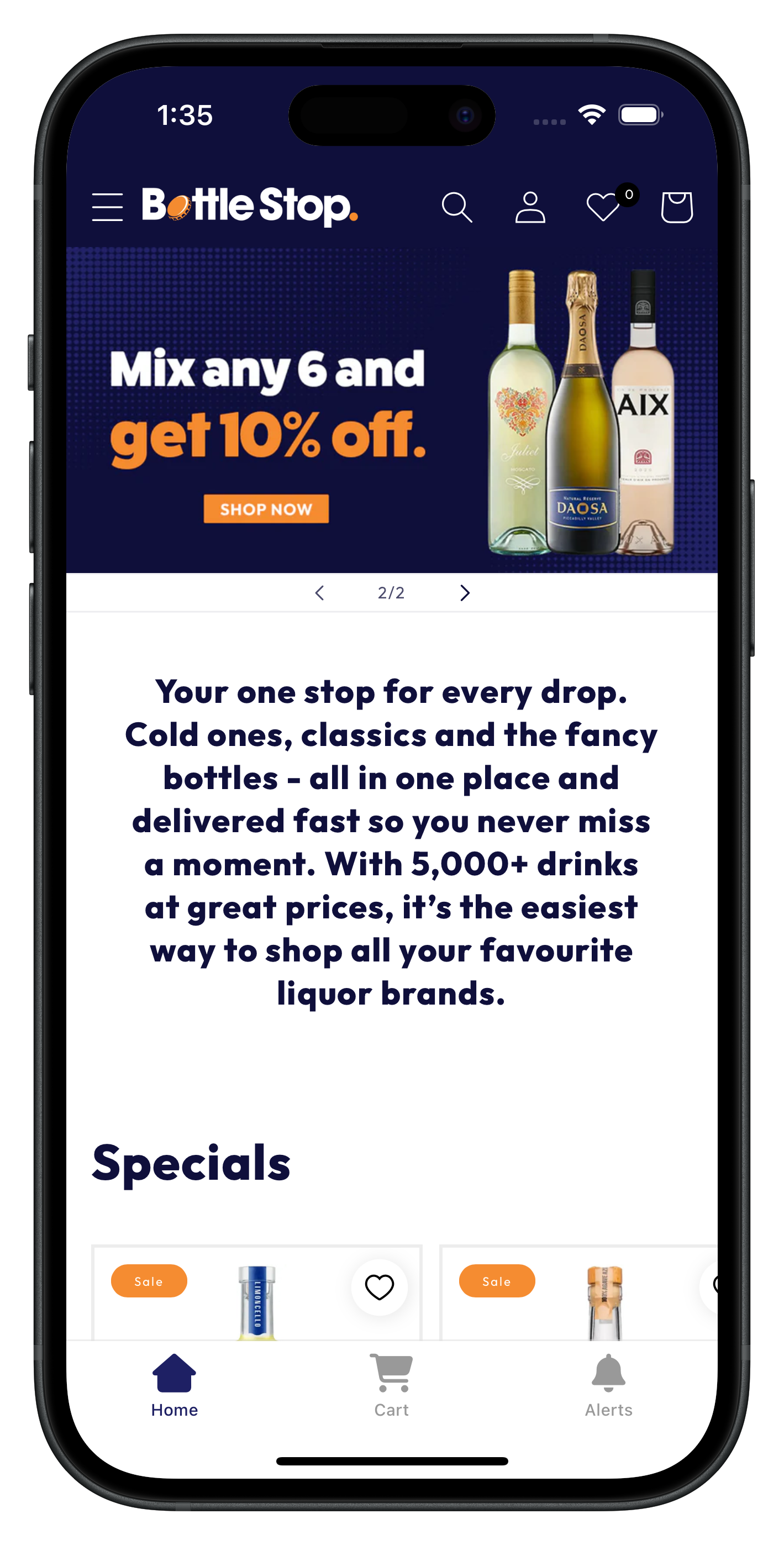 Bottle Stop app preview