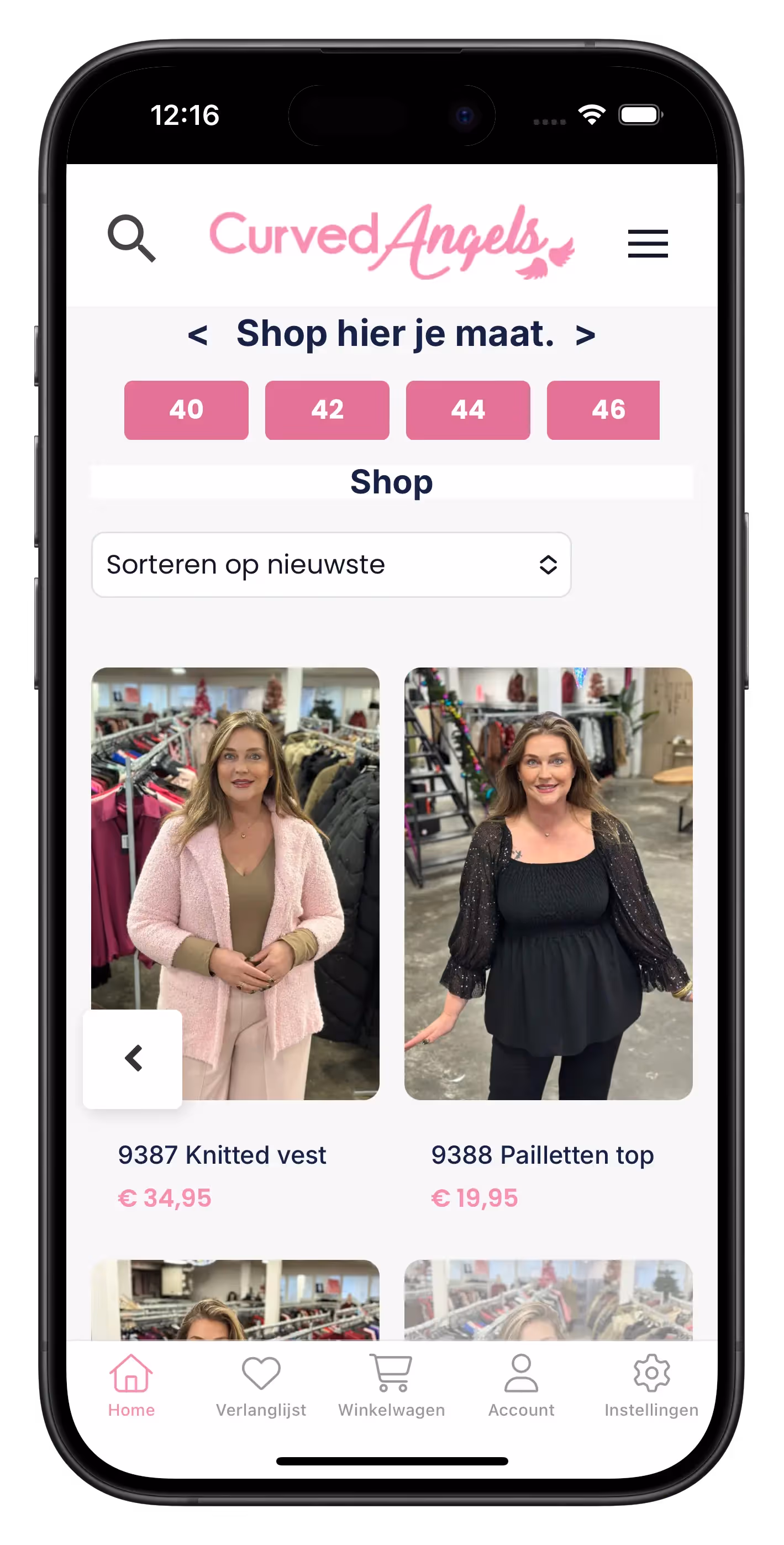 Curved Angels app preview