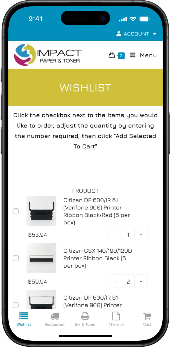Impact Wholesale app preview