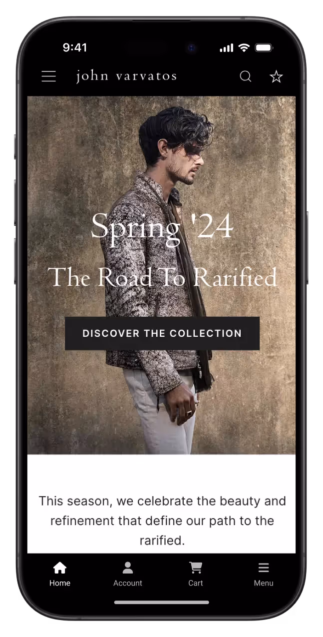 John Varvatos app preview