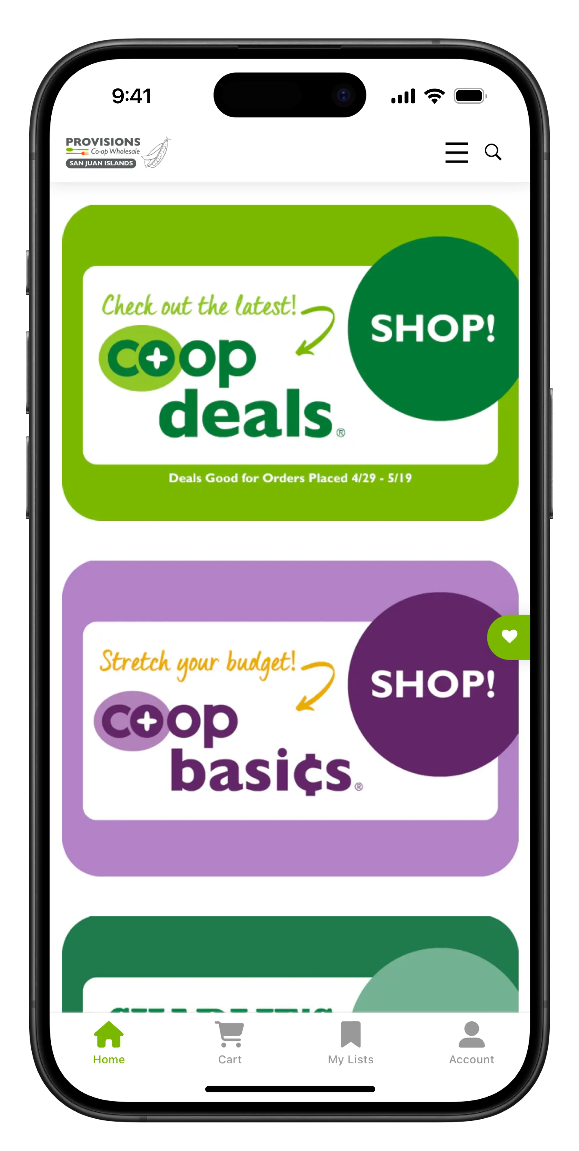 Provisions Co-op Wholesale app preview