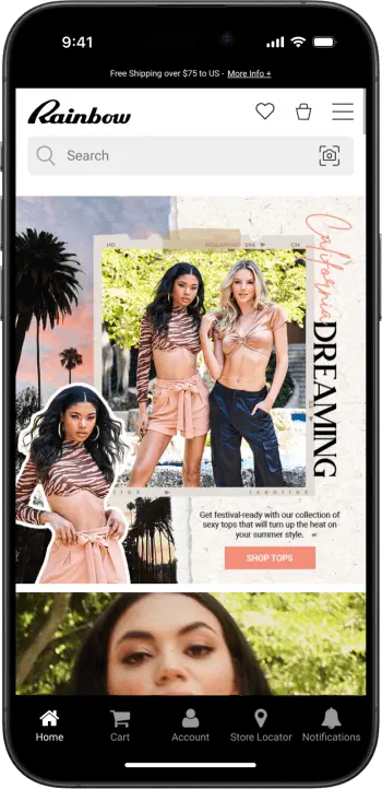 Rainbow Shops app preview