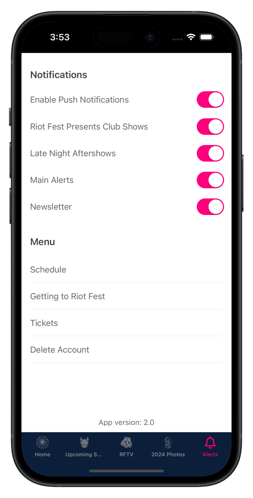 riotfest.org app screenshot