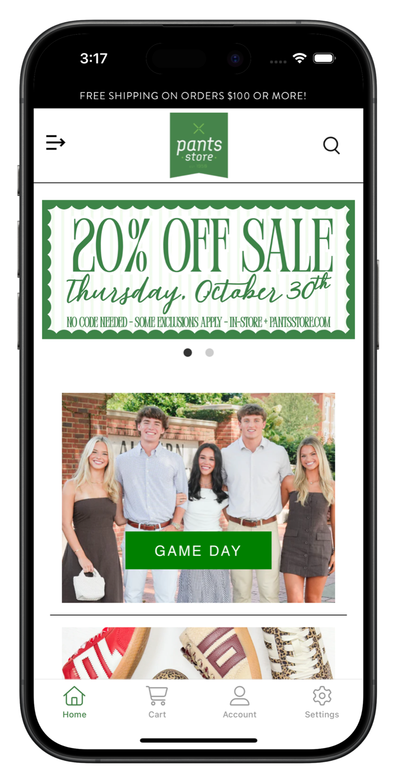 pantsstore.com app screenshot