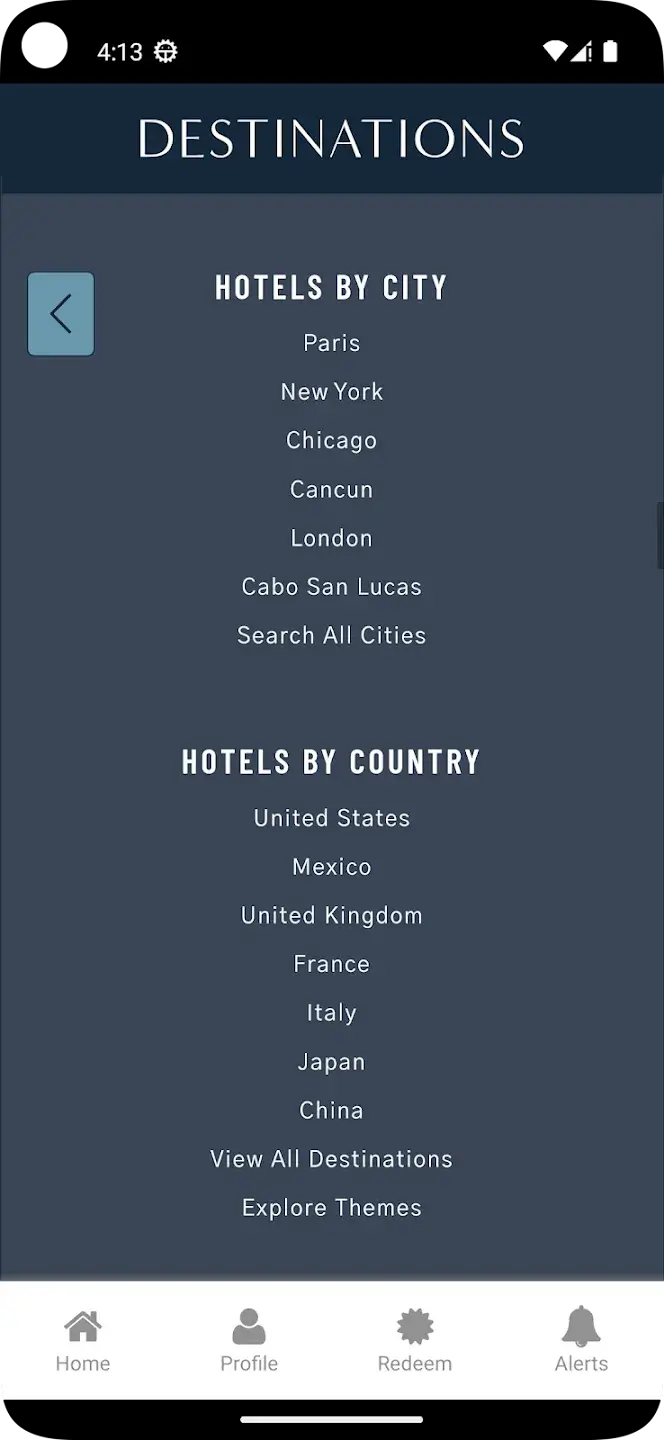 preferredhotels.com app screenshot