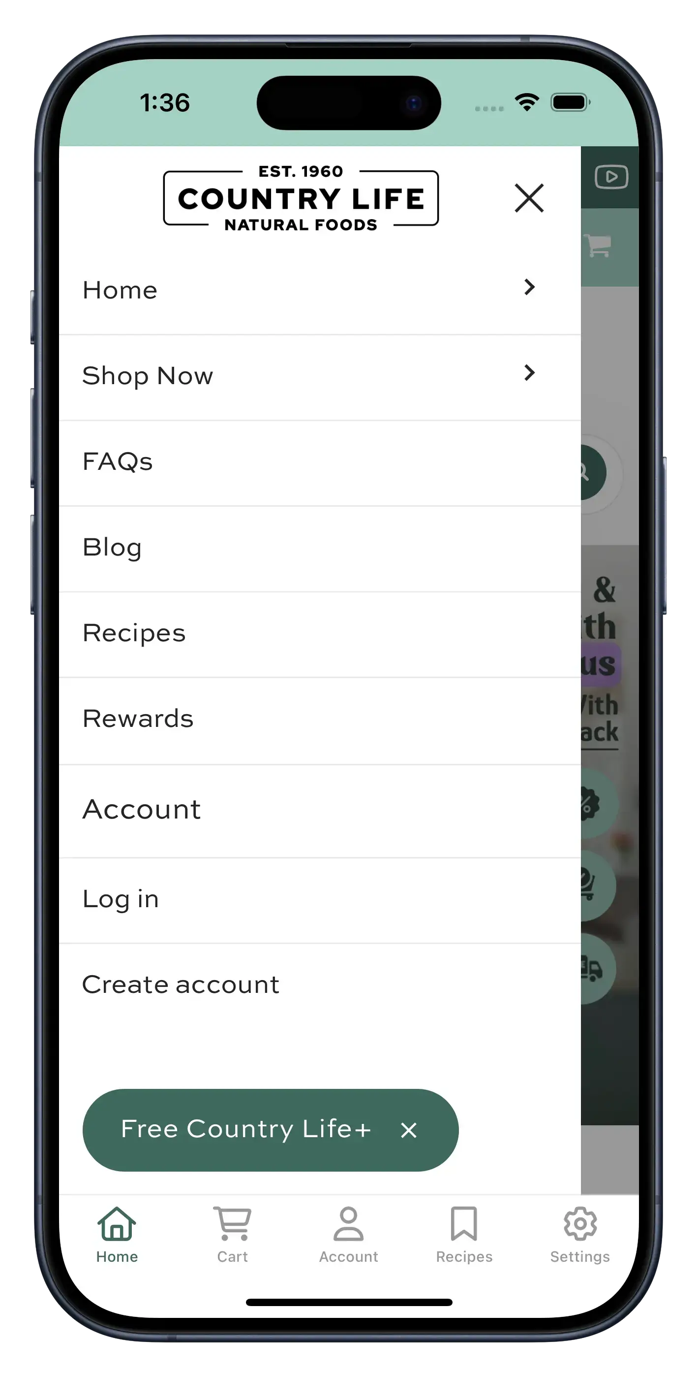 countrylifefoods.com app screenshot