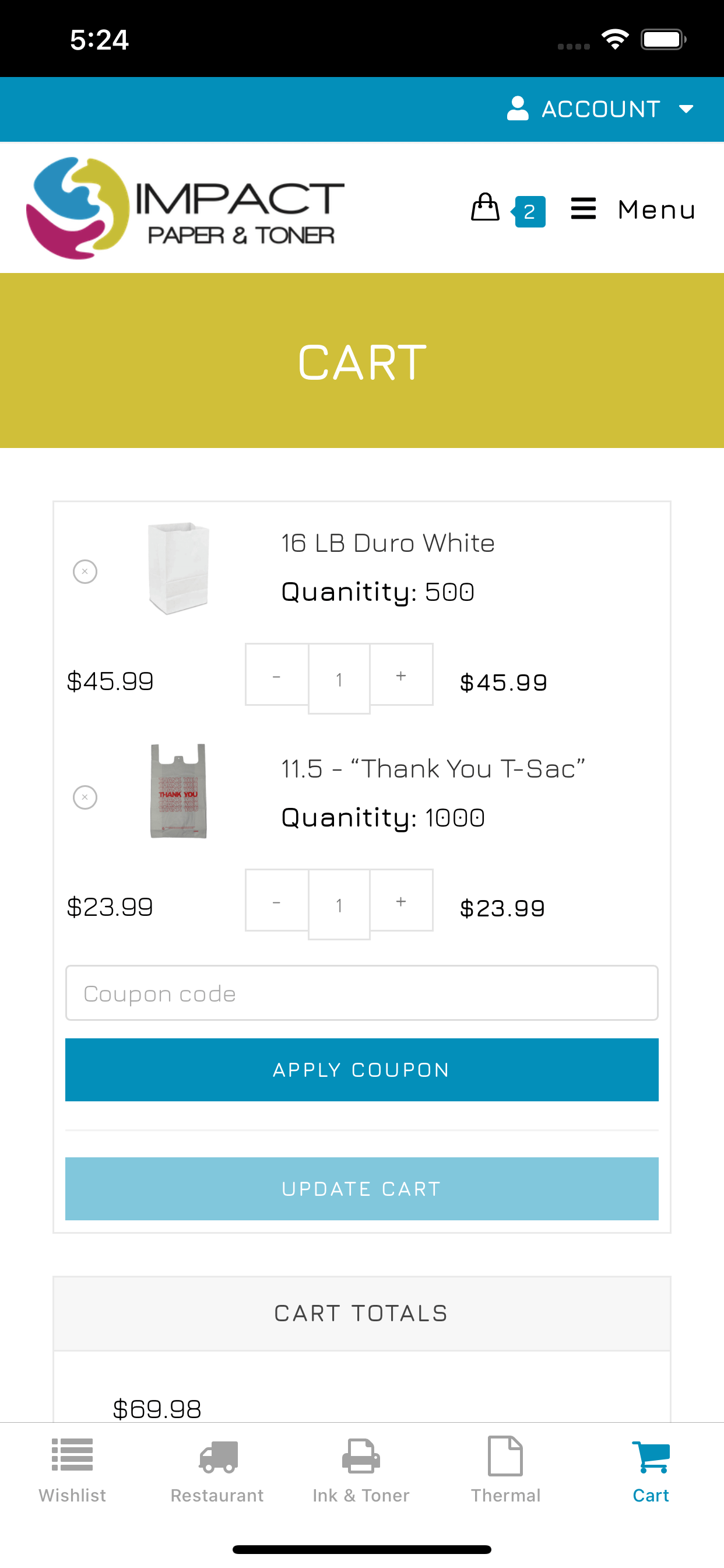impactwholesale.com app screenshot