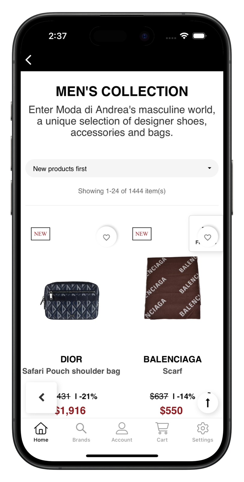modadiandrea.com app screenshot