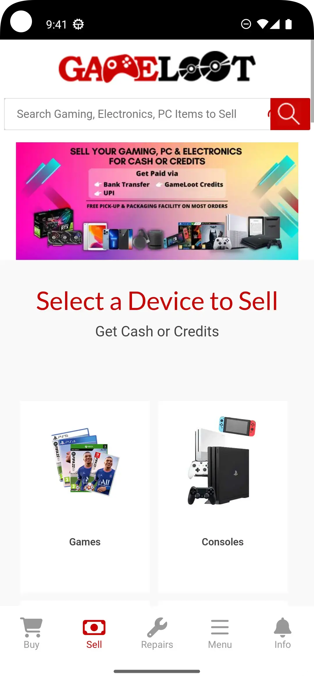 gameloot.in app screenshot