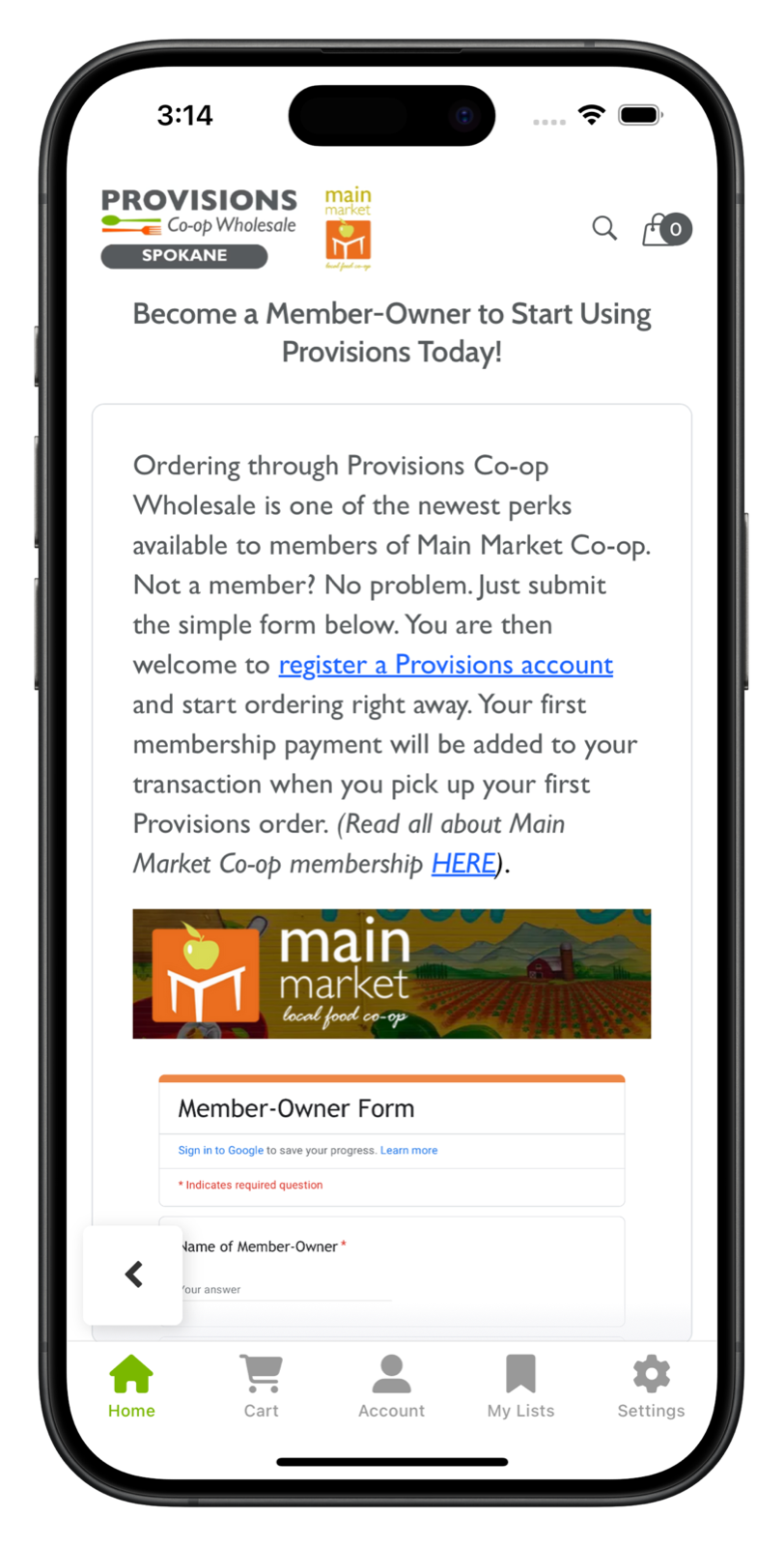 sanjuanislands.provisions.coop app screenshot