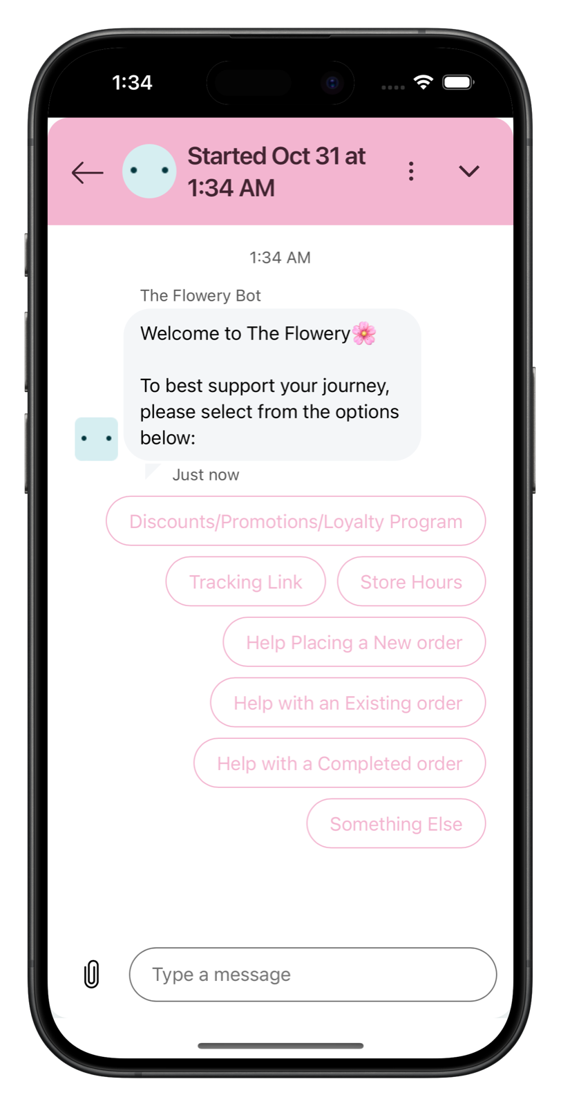 theflowery.co app screenshot
