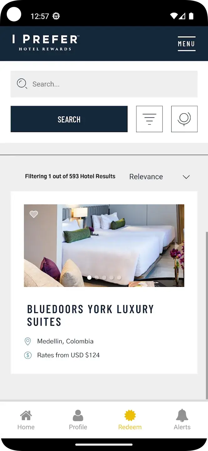 preferredhotels.com app screenshot