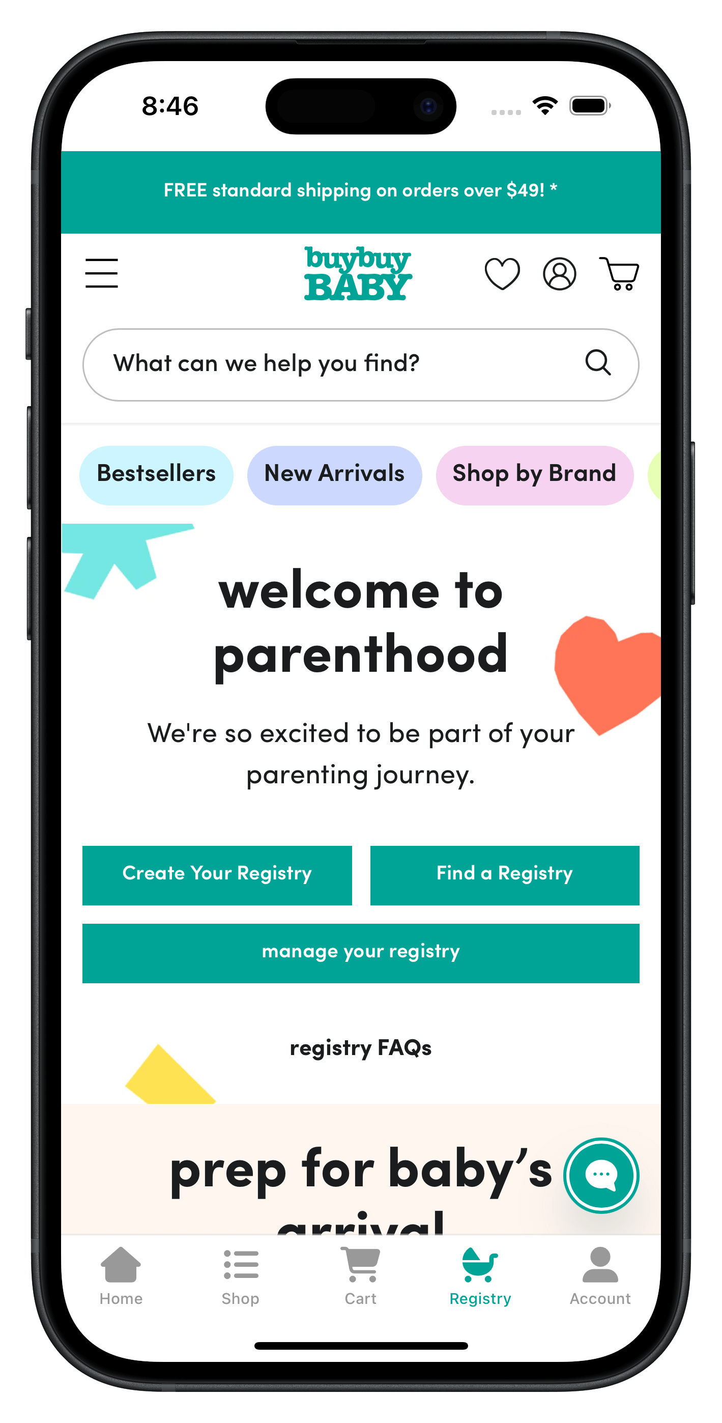 buybuybaby.com app screenshot