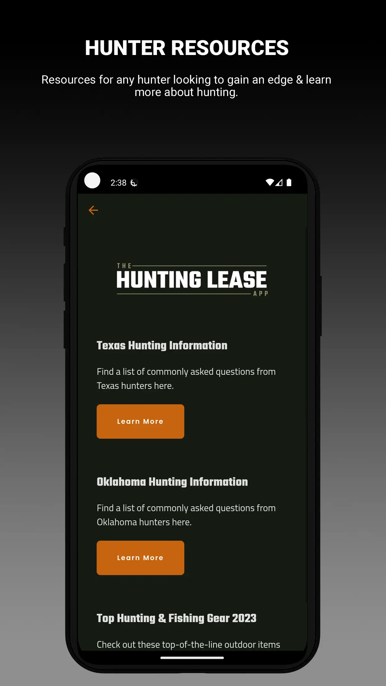 huntingleaseapp.com app screenshot