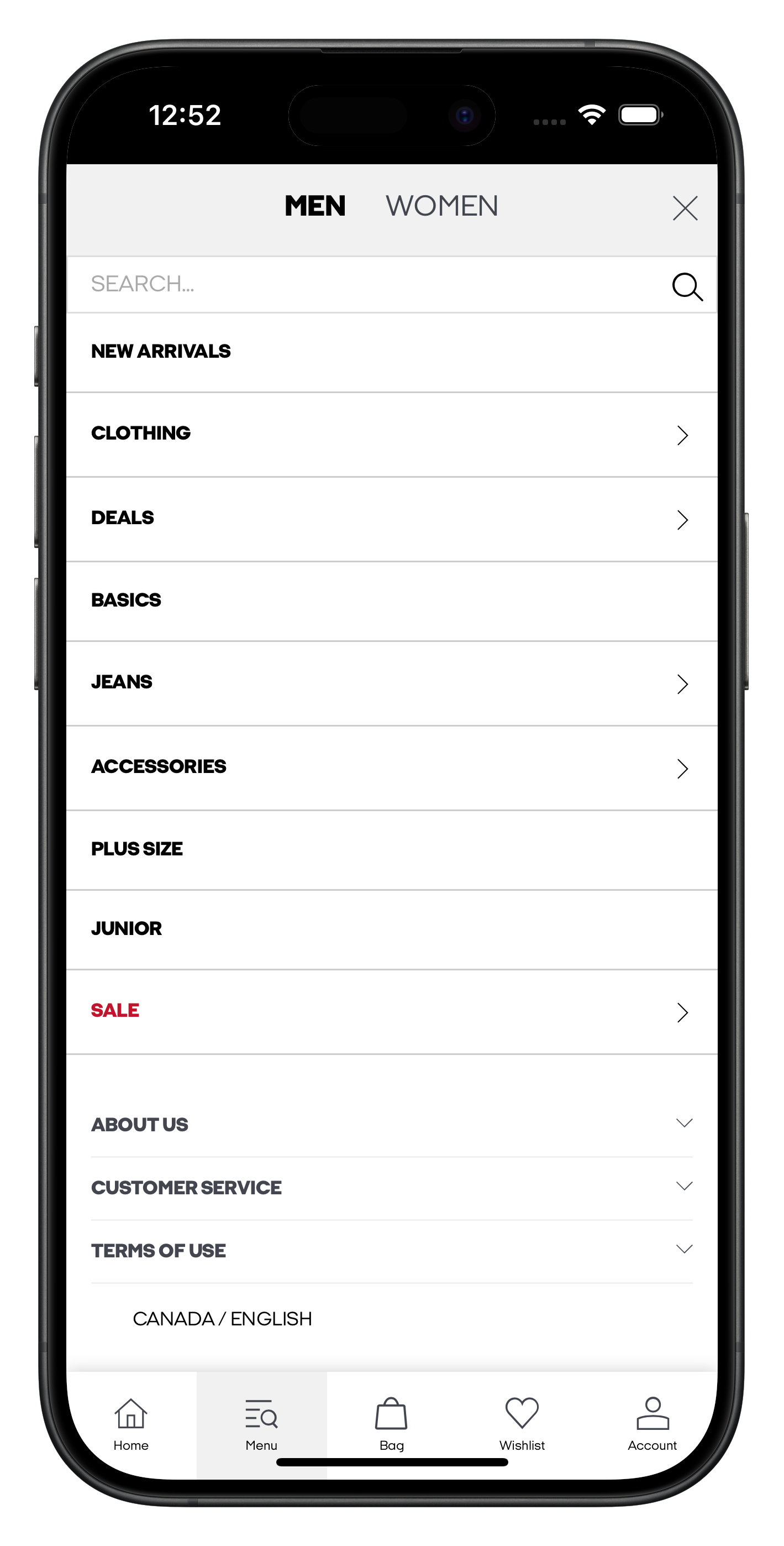 jackjones.com app screenshot