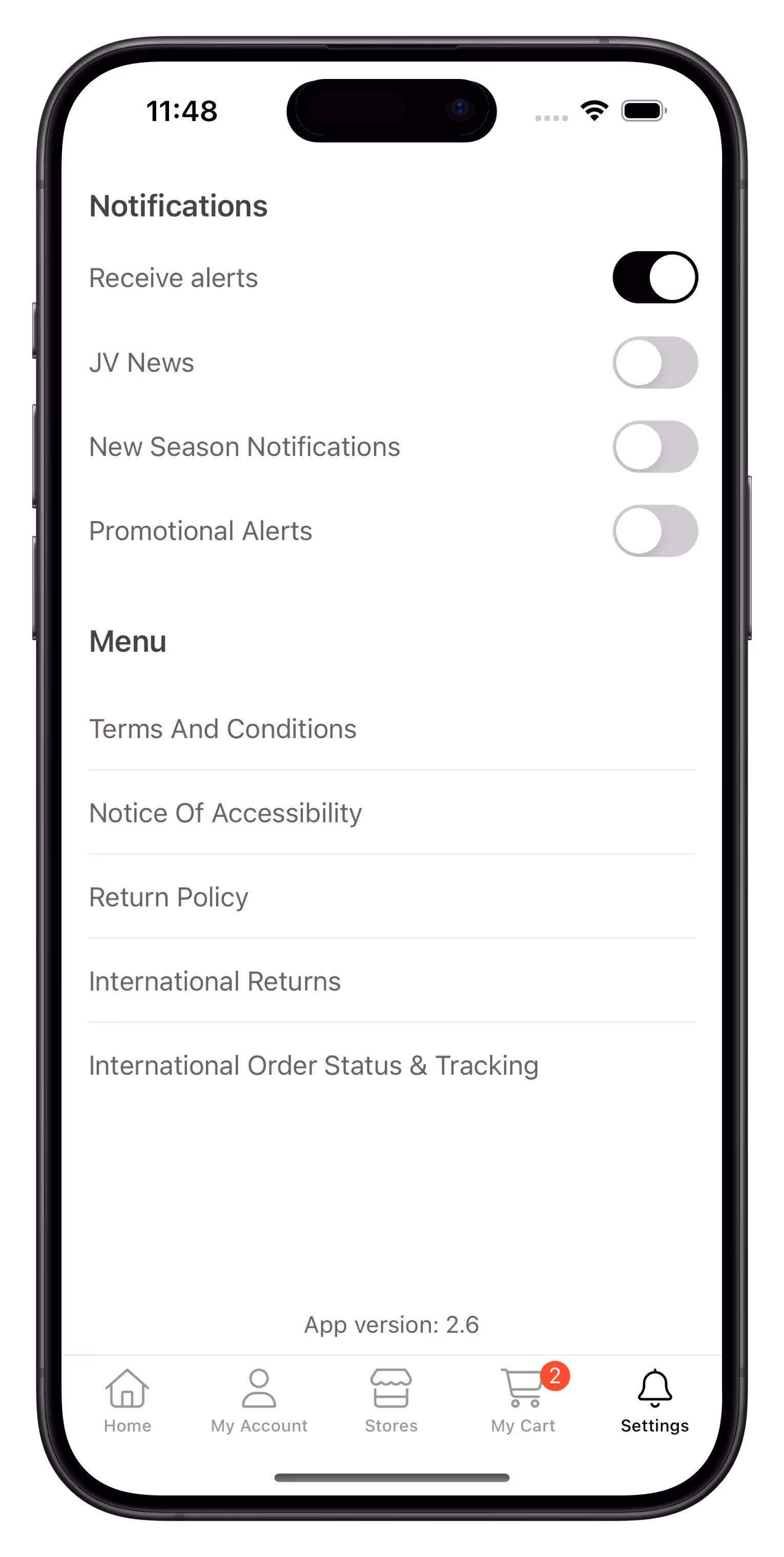 johnvarvatos.com app screenshot