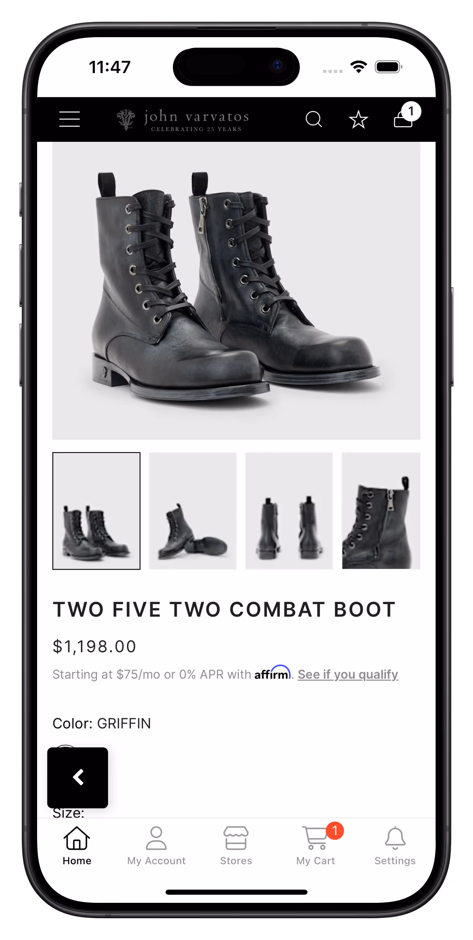 johnvarvatos.com app screenshot