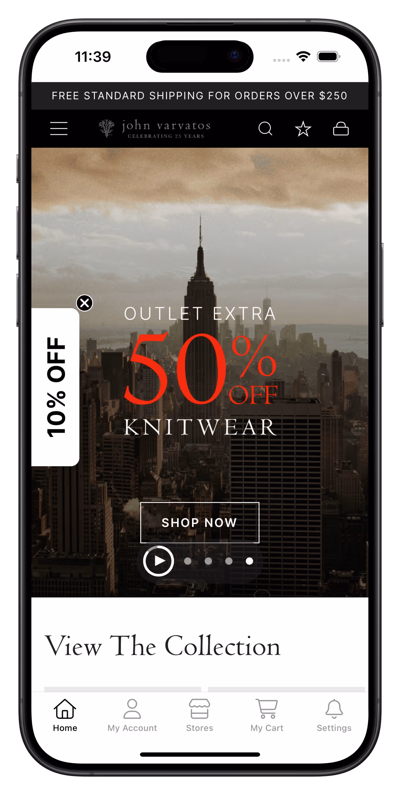 johnvarvatos.com app screenshot