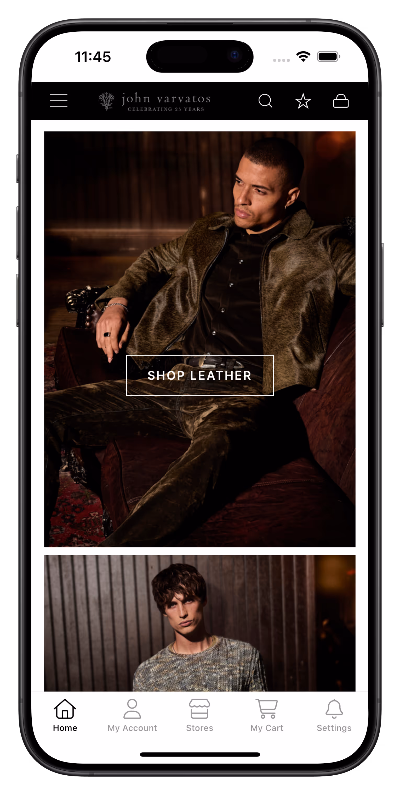 johnvarvatos.com app screenshot