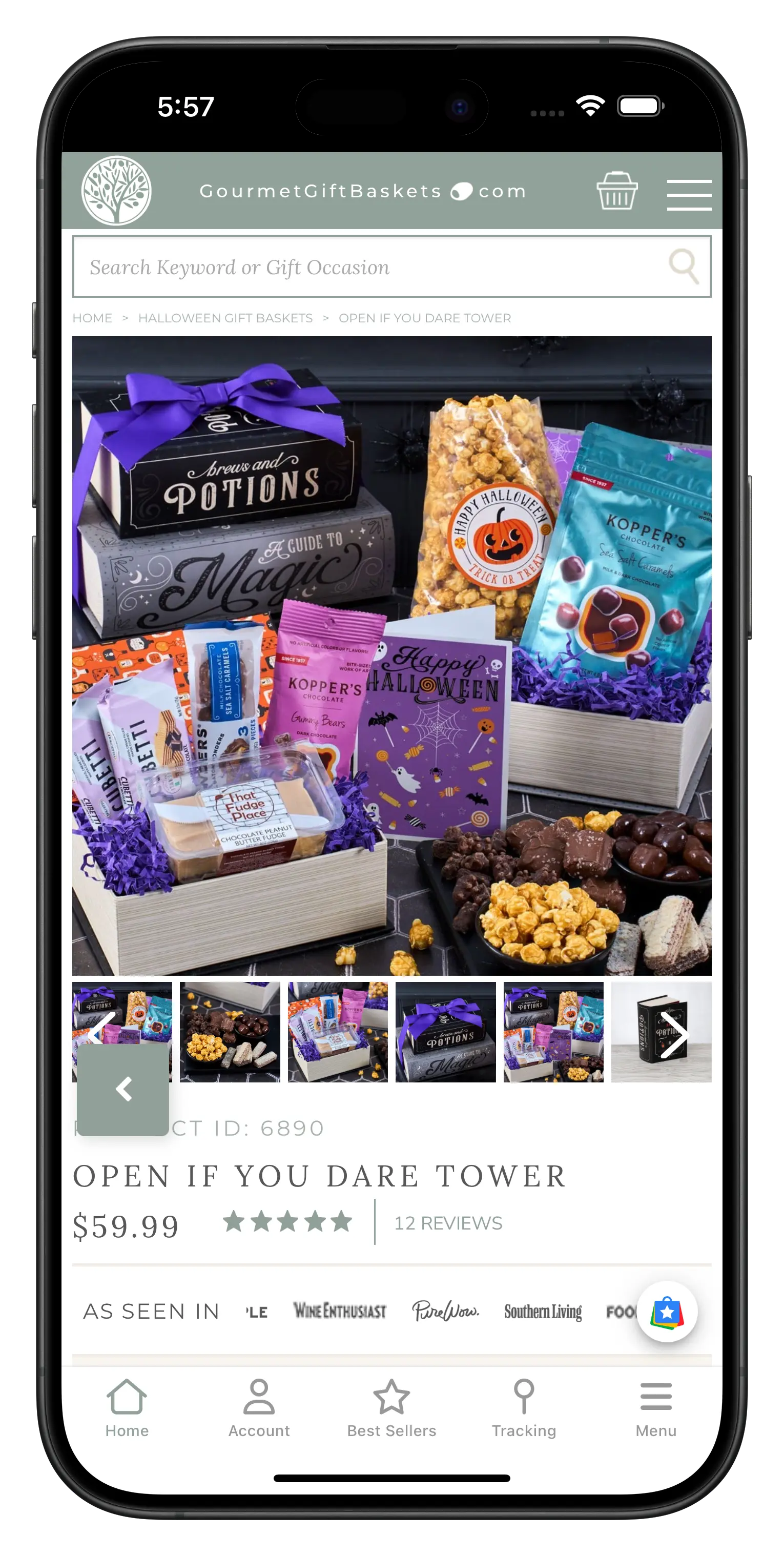 gourmetgiftbaskets.com app screenshot