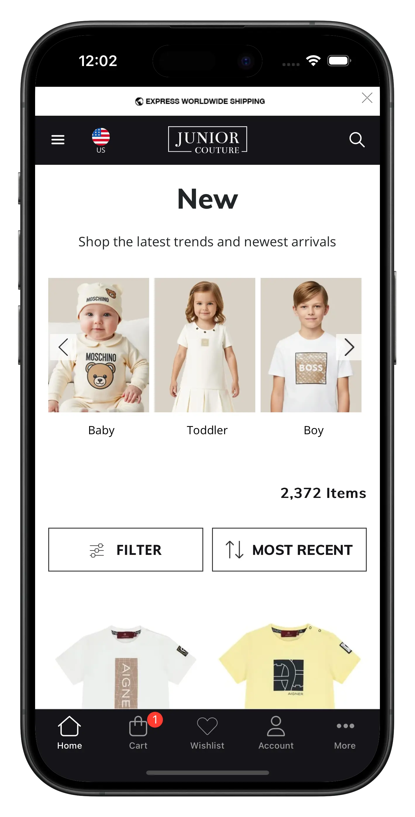 juniorcouture.com/en app screenshot