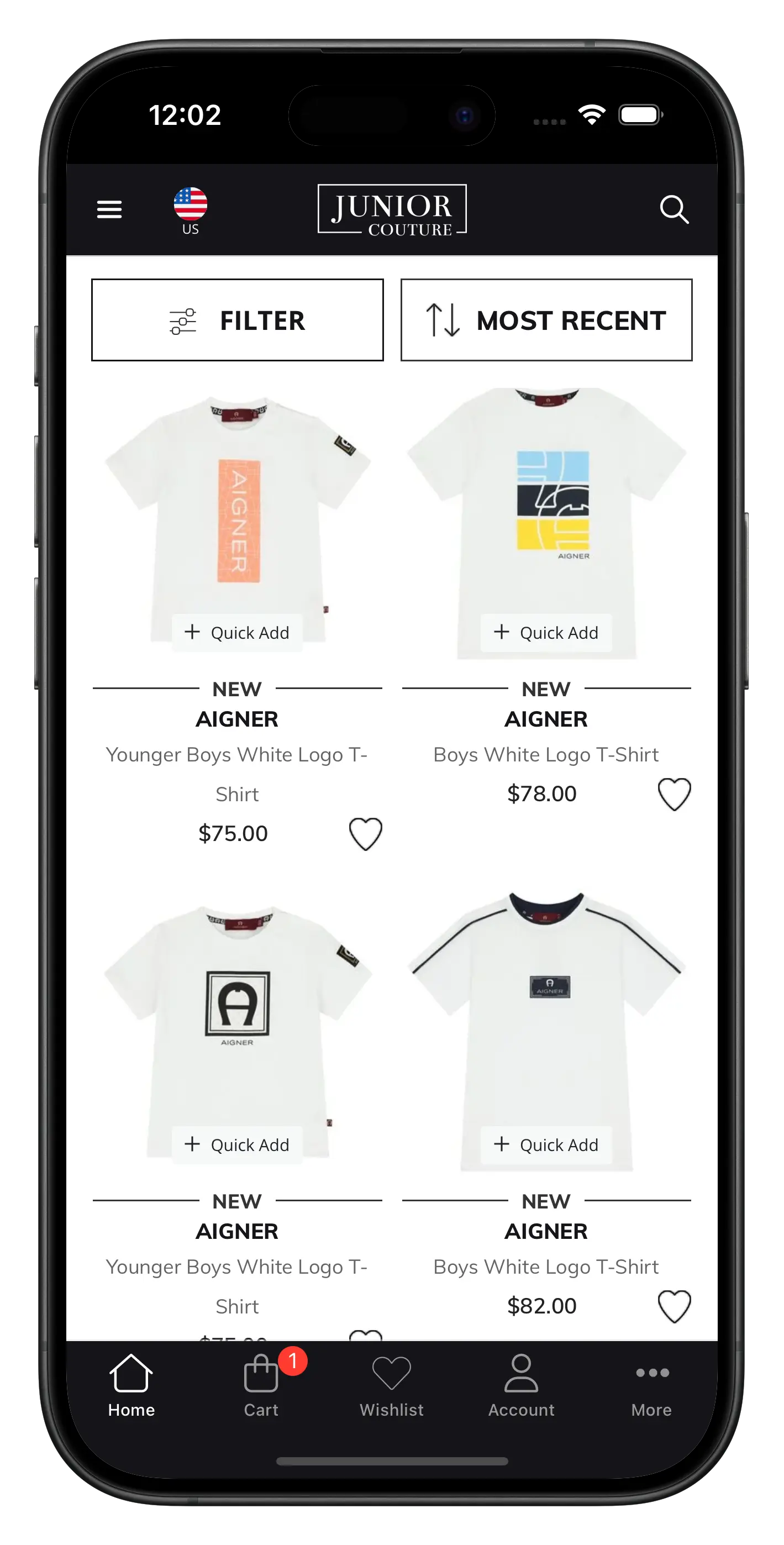 juniorcouture.com/en app screenshot
