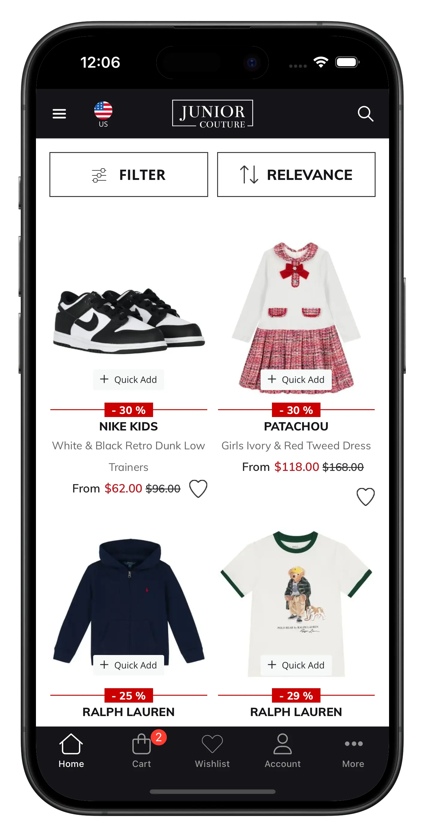 juniorcouture.com/en app screenshot