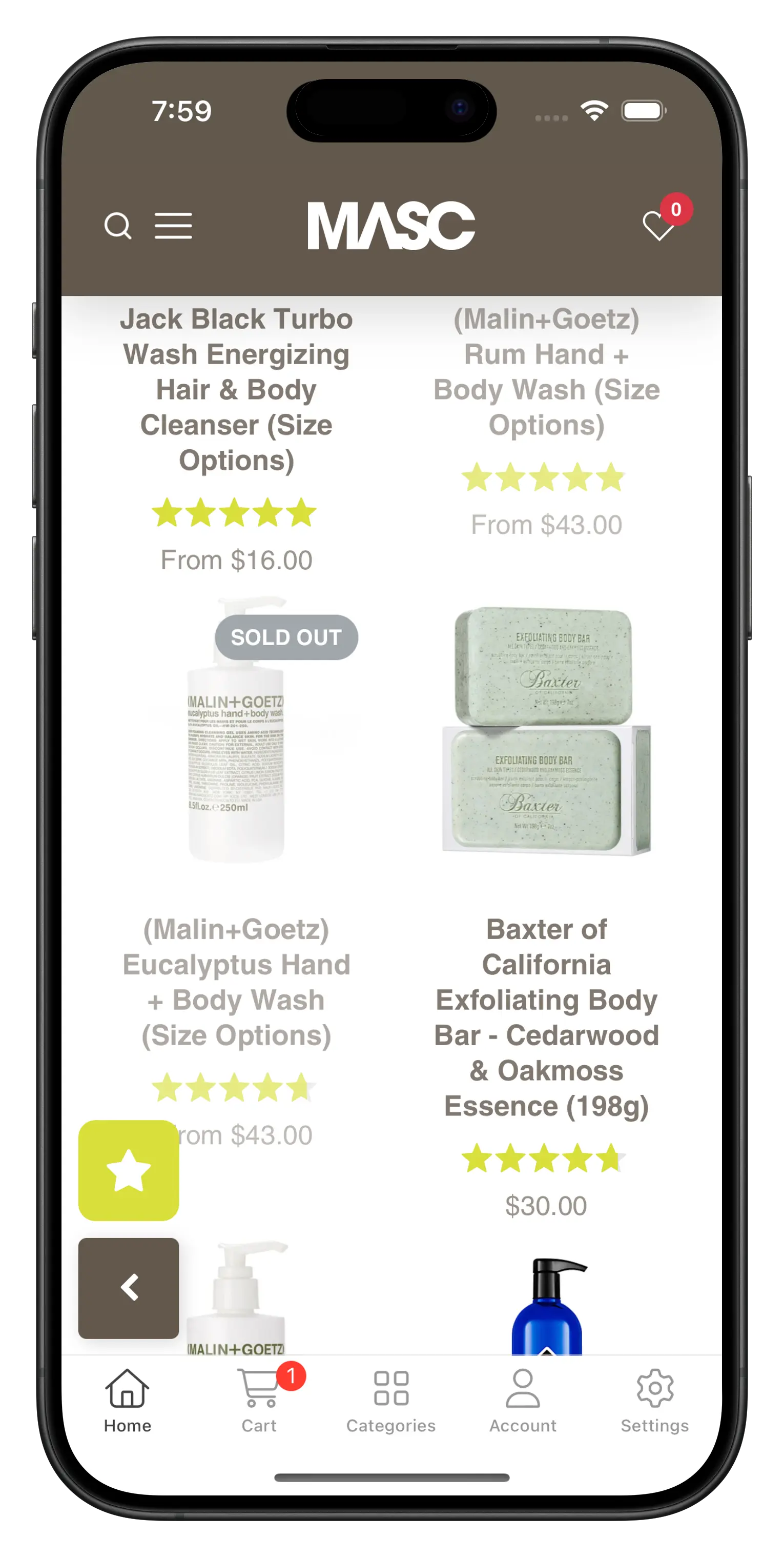 shopmasc.com app screenshot