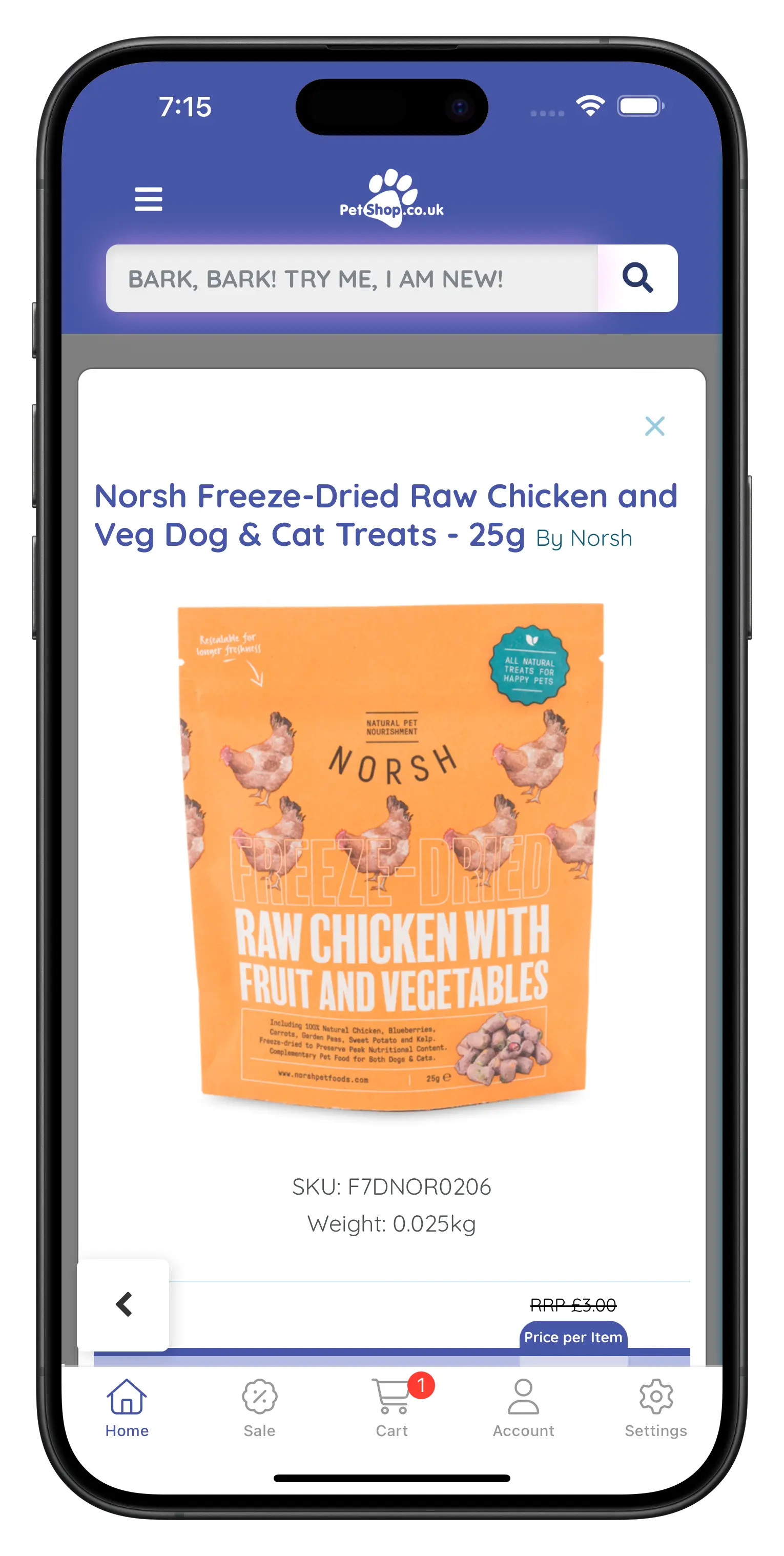 petshop.co.uk app screenshot