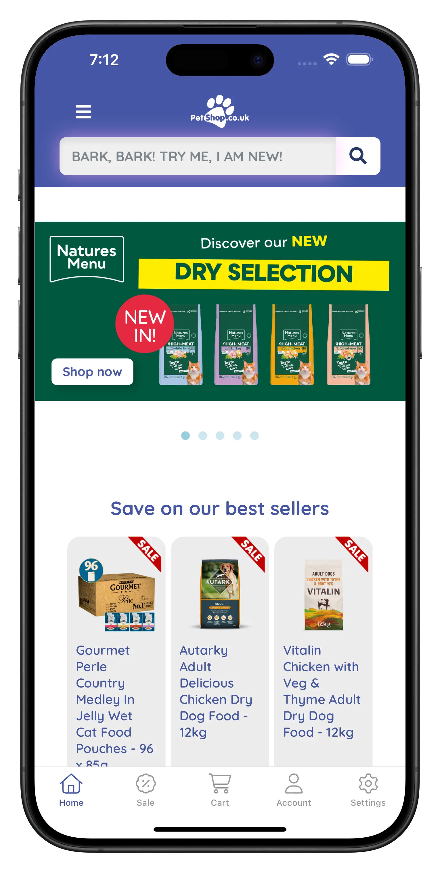 petshop.co.uk app screenshot