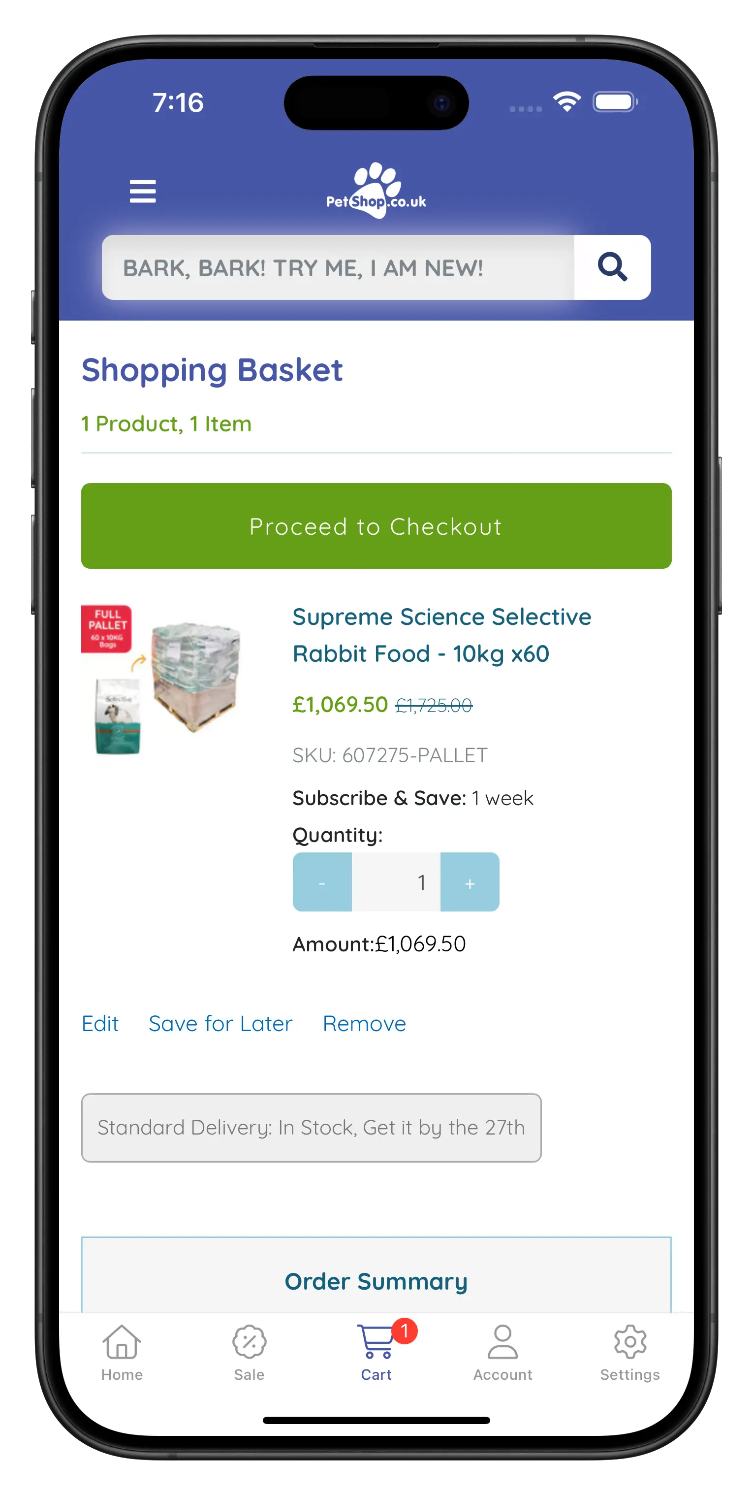 petshop.co.uk app screenshot