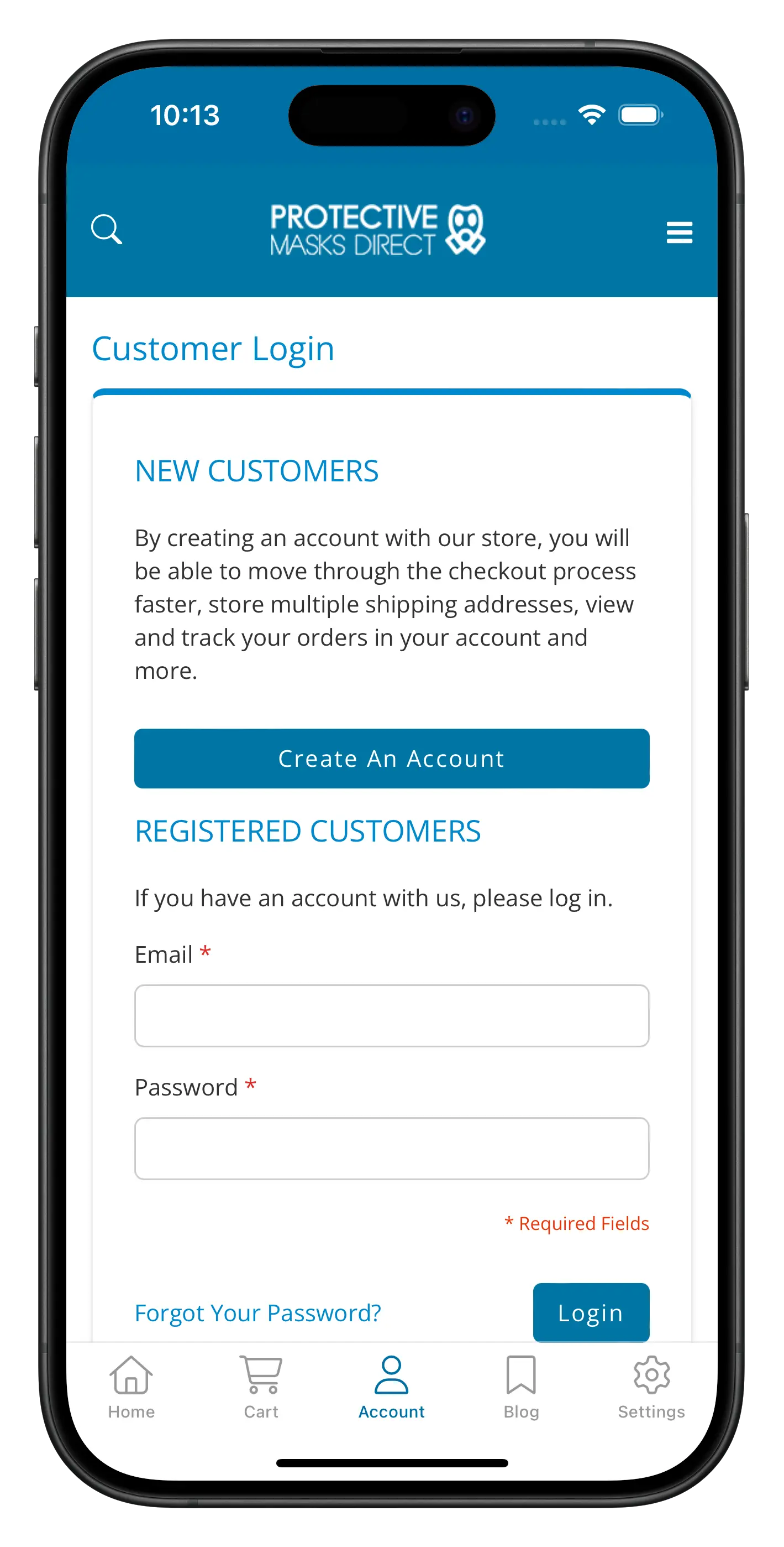 protectivemasksdirect.co.uk app screenshot