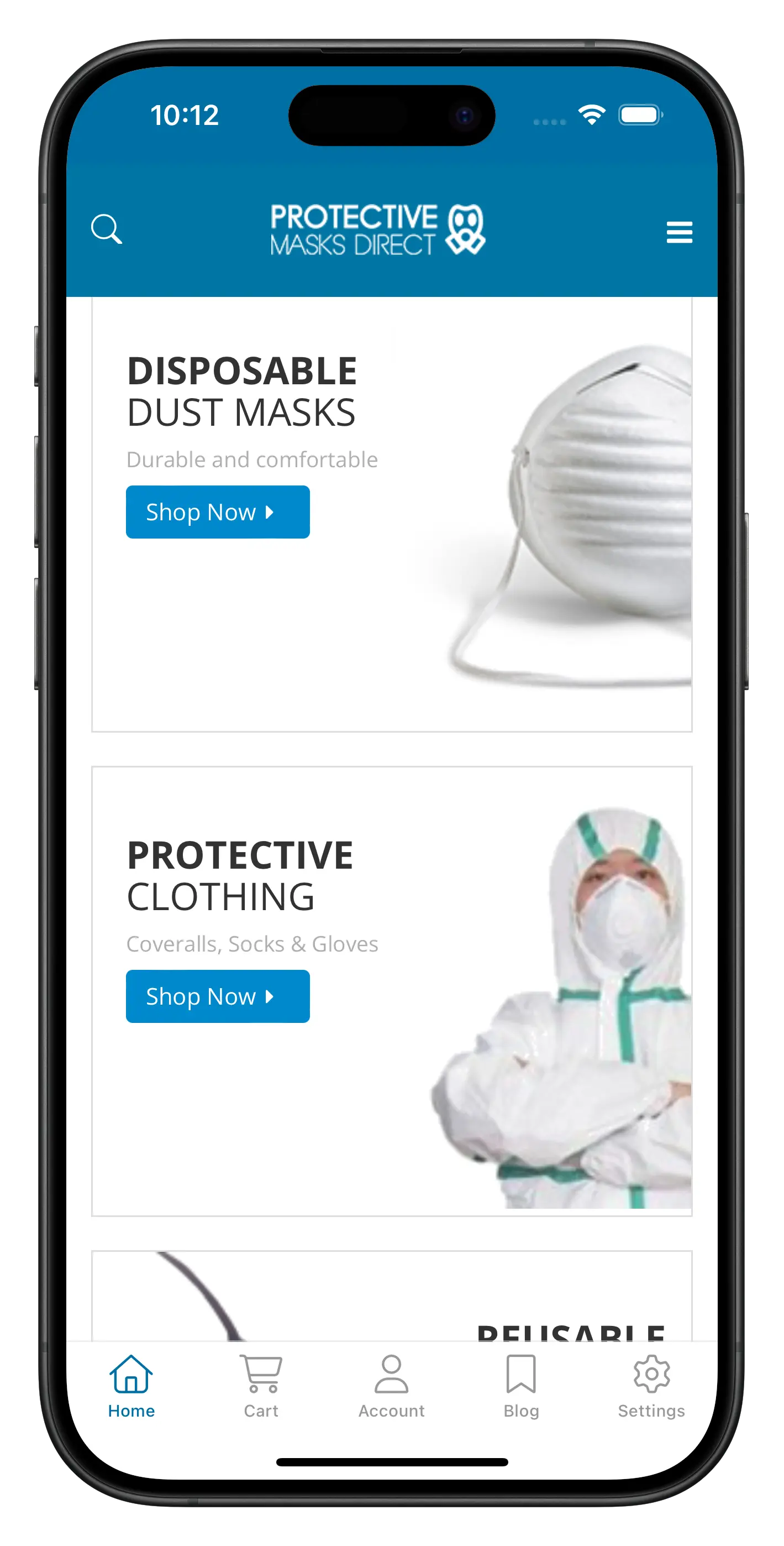 protectivemasksdirect.co.uk app screenshot