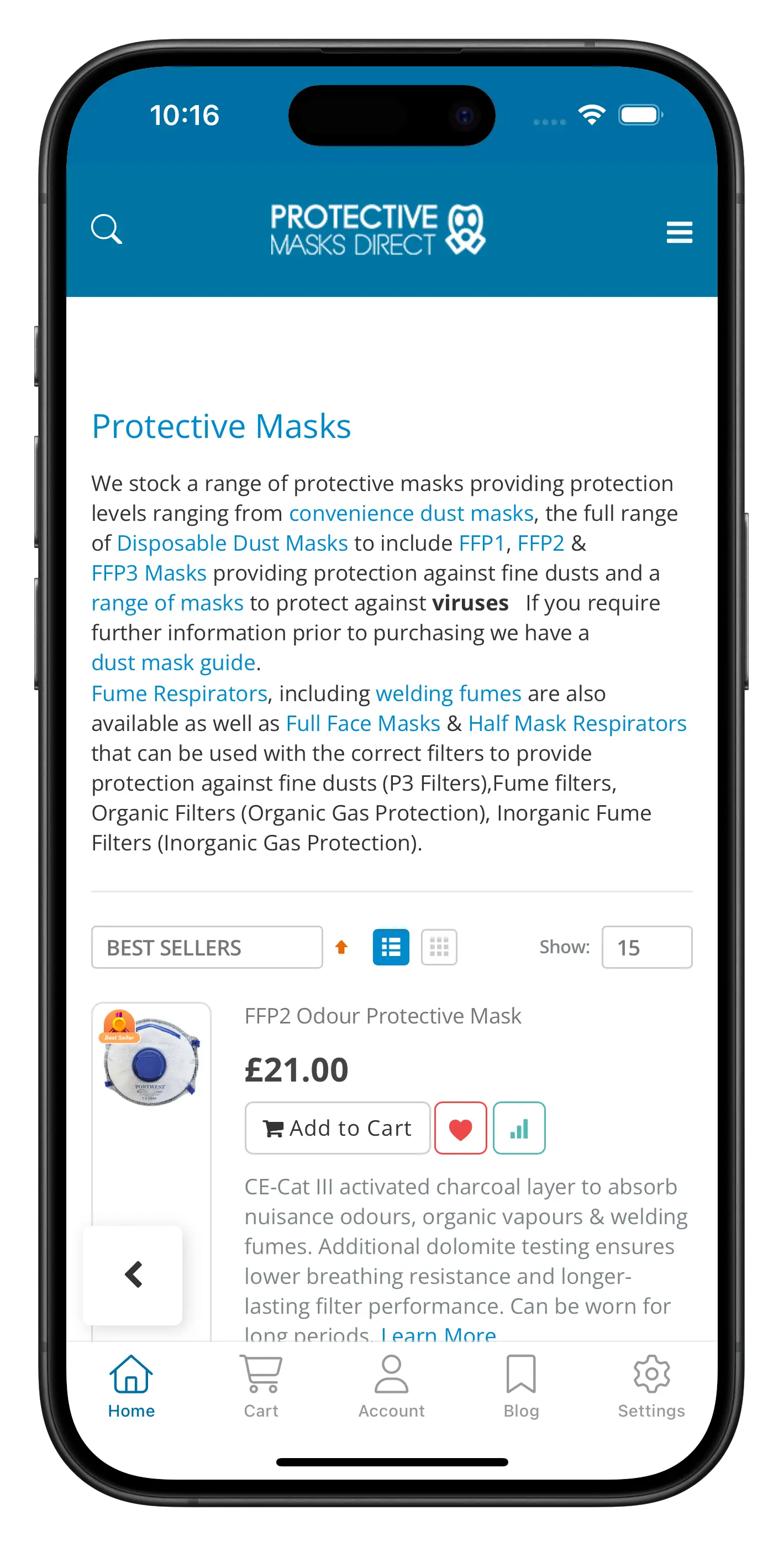 protectivemasksdirect.co.uk app screenshot