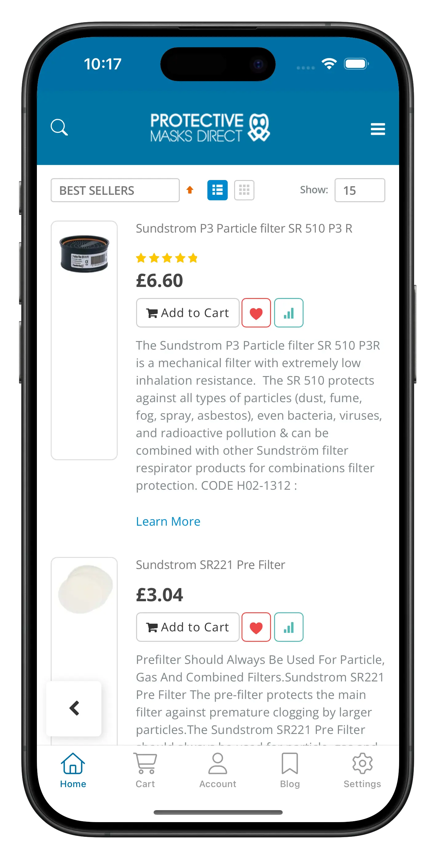protectivemasksdirect.co.uk app screenshot
