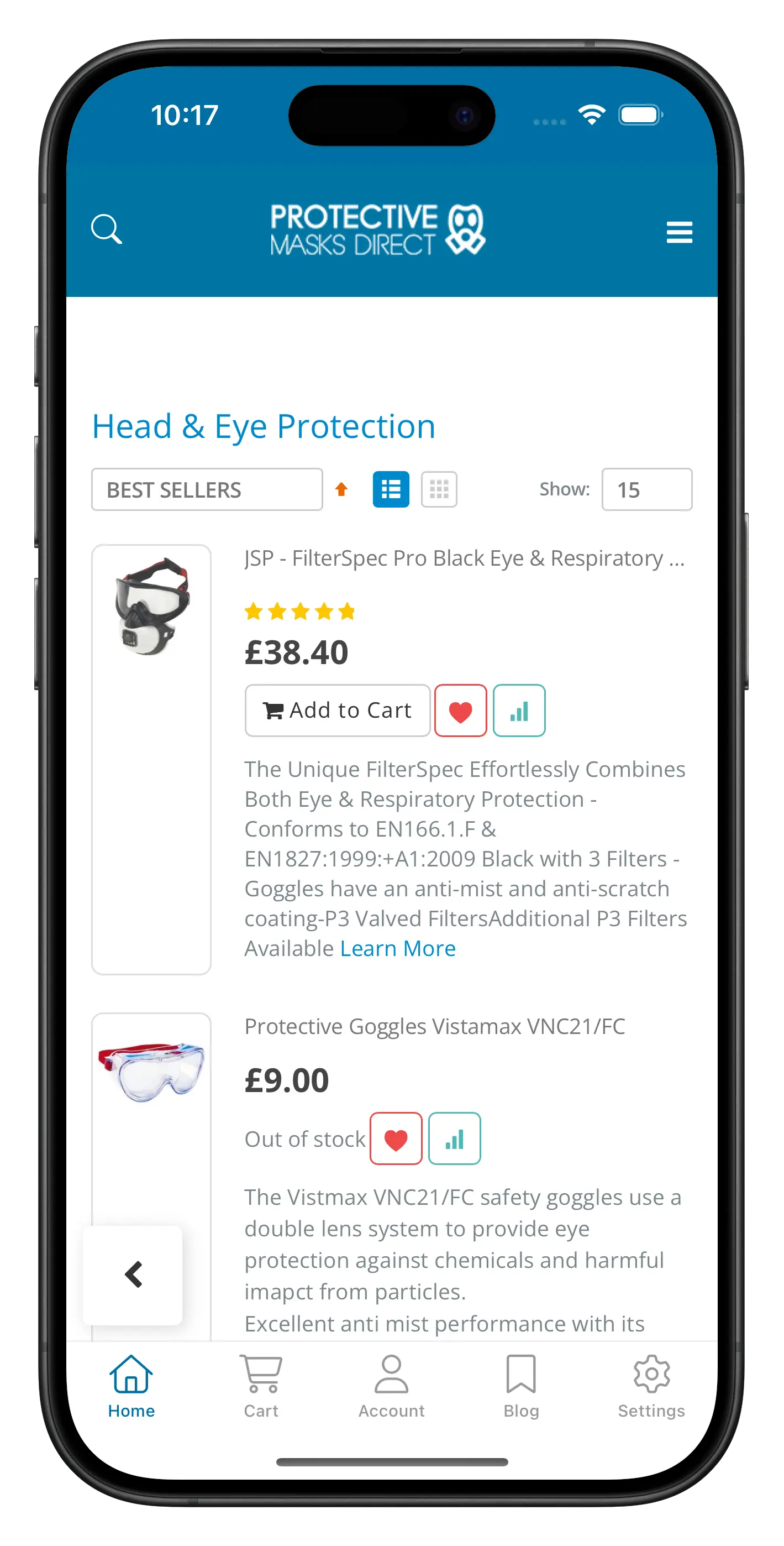 protectivemasksdirect.co.uk app screenshot