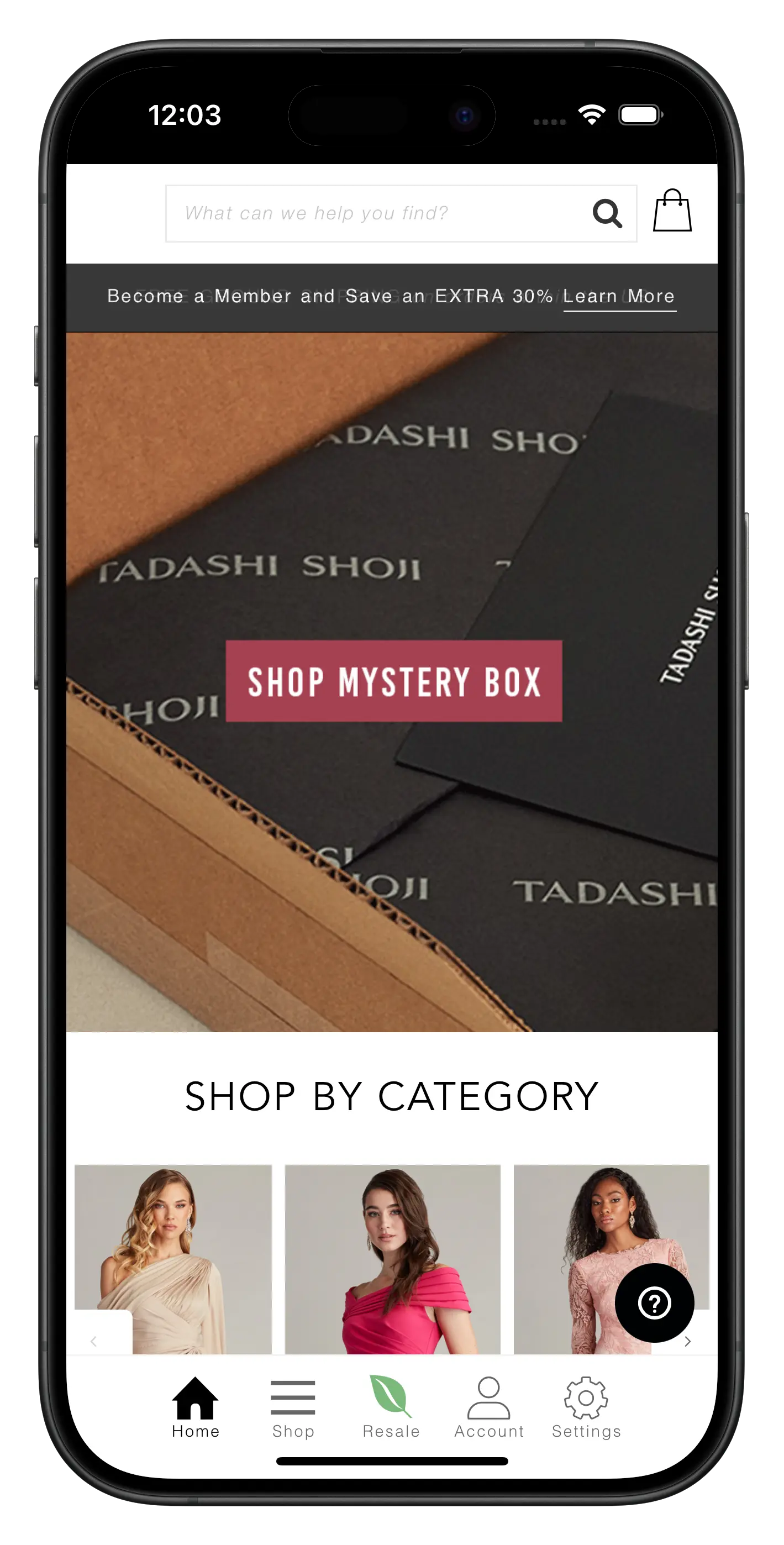 tadashishoji.com app screenshot