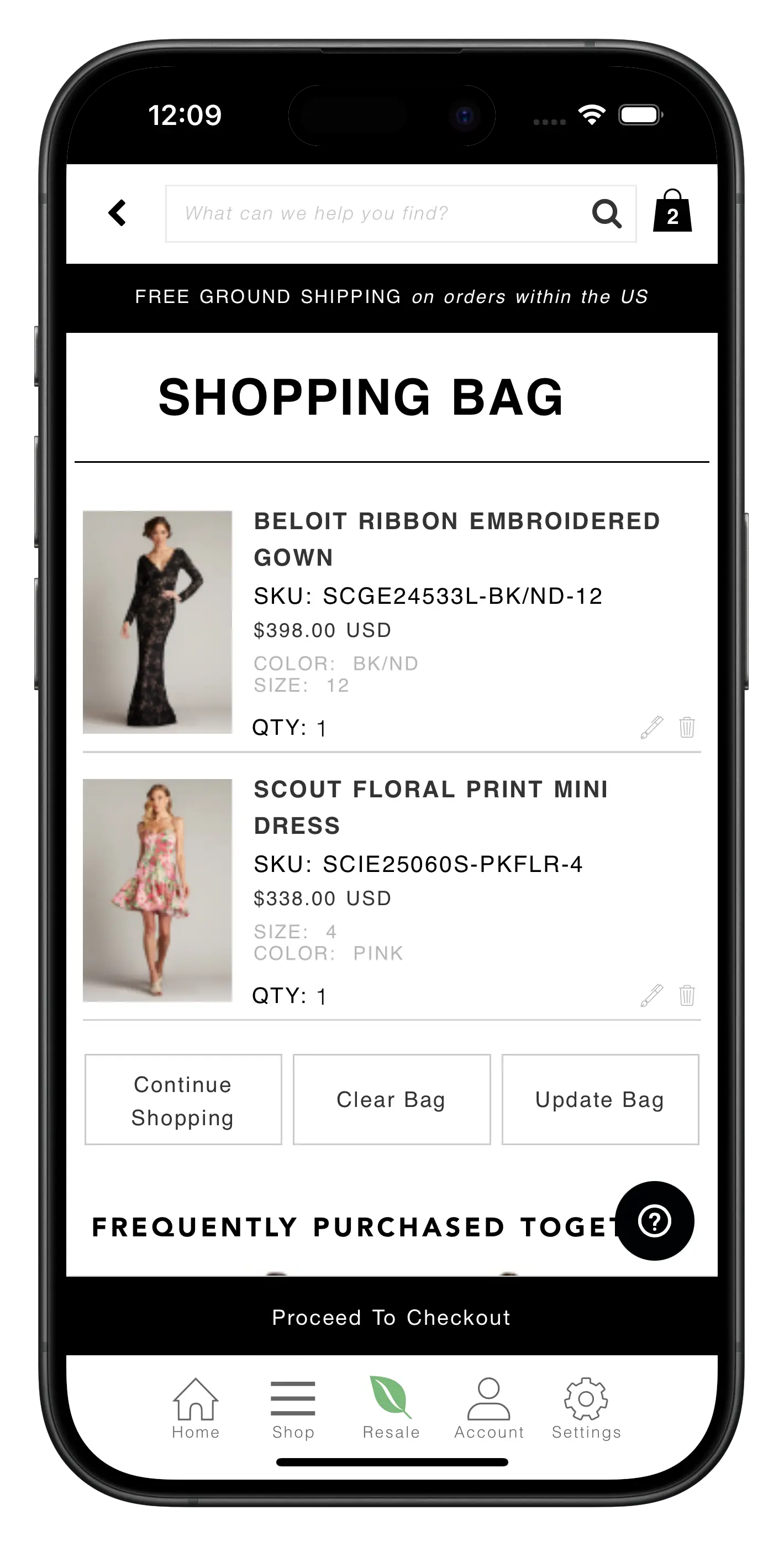 tadashishoji.com app screenshot