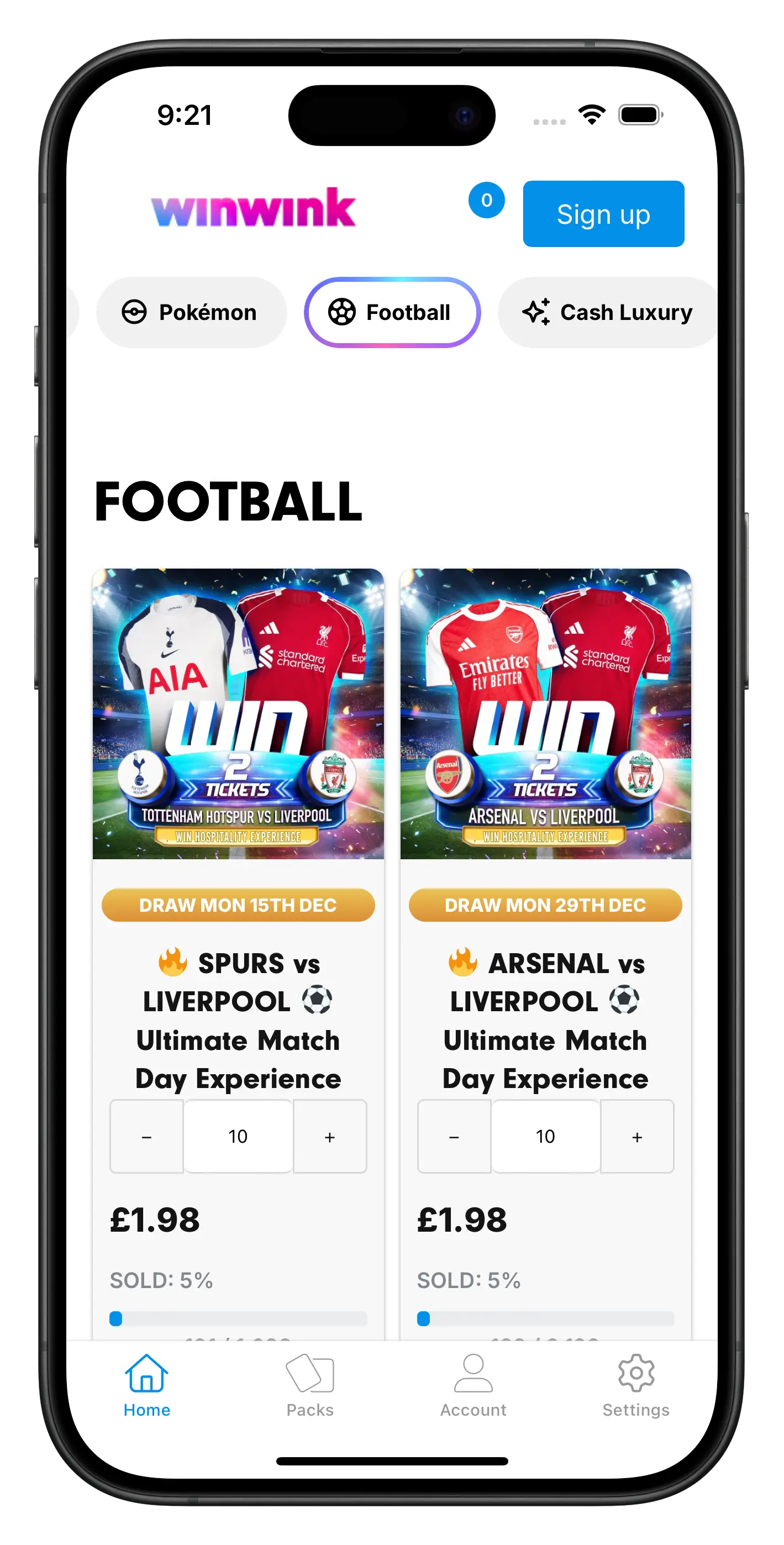 winwink.co.uk app screenshot