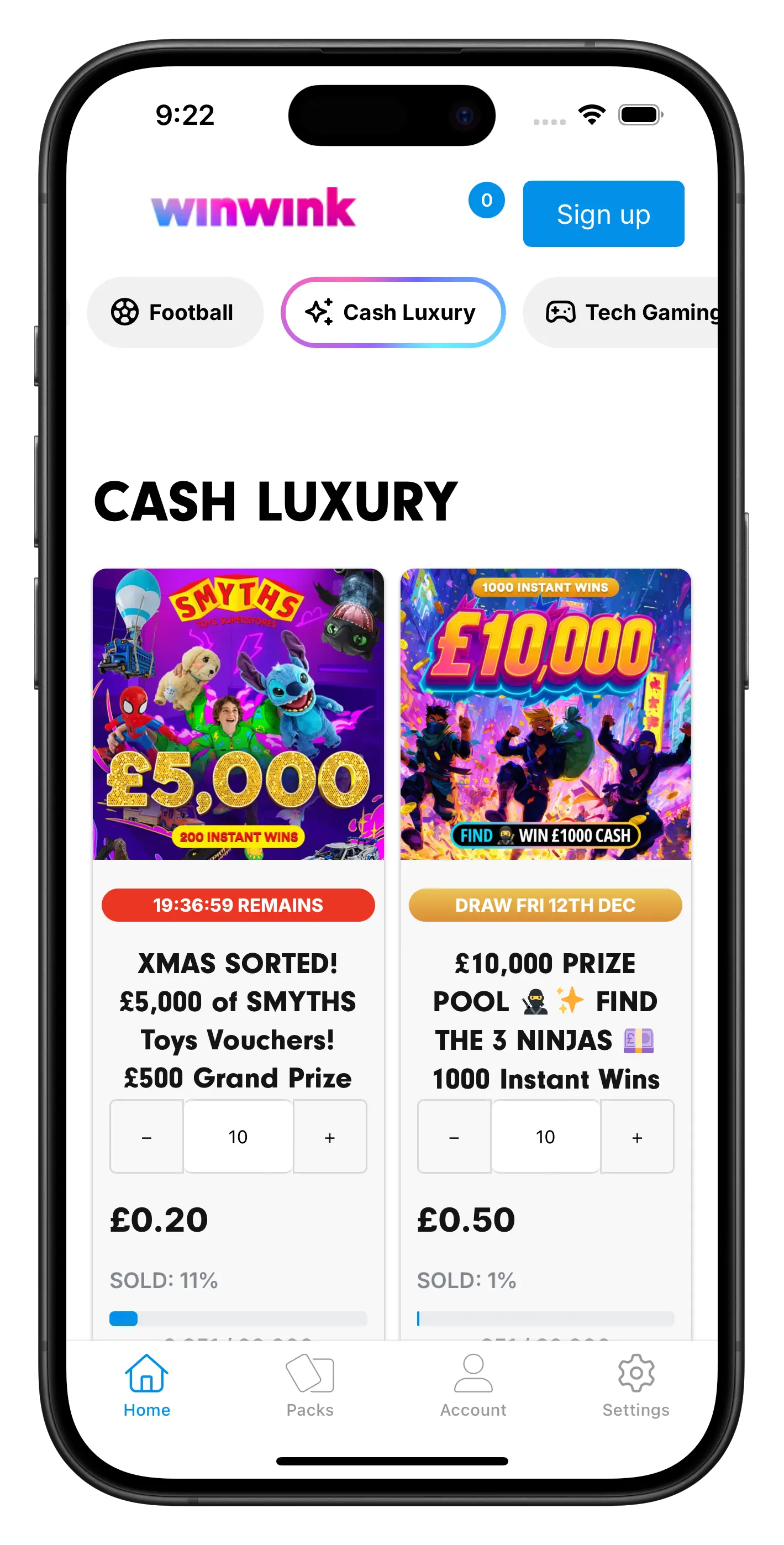 winwink.co.uk app screenshot