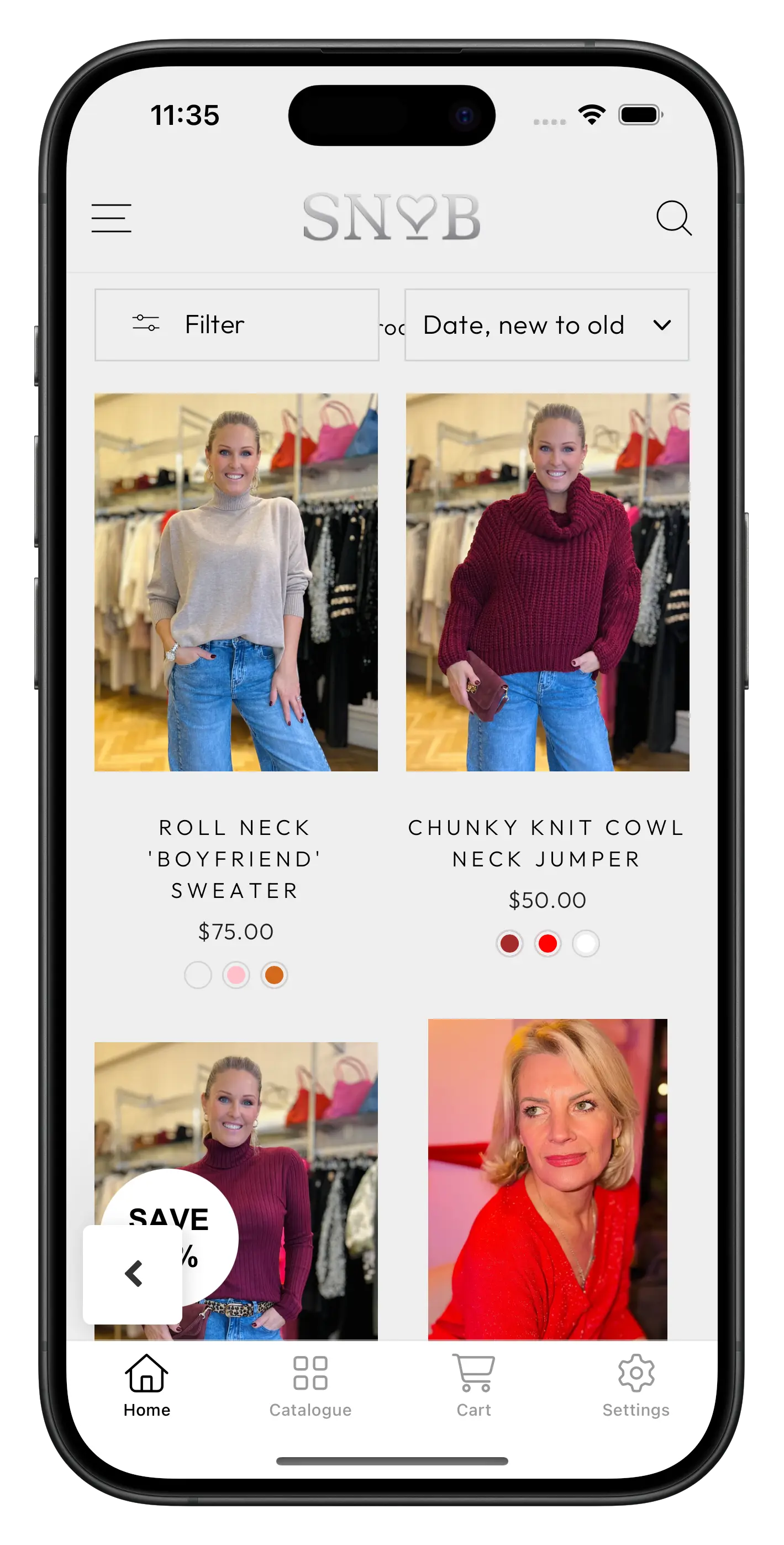 ilovesnob.co.uk app screenshot