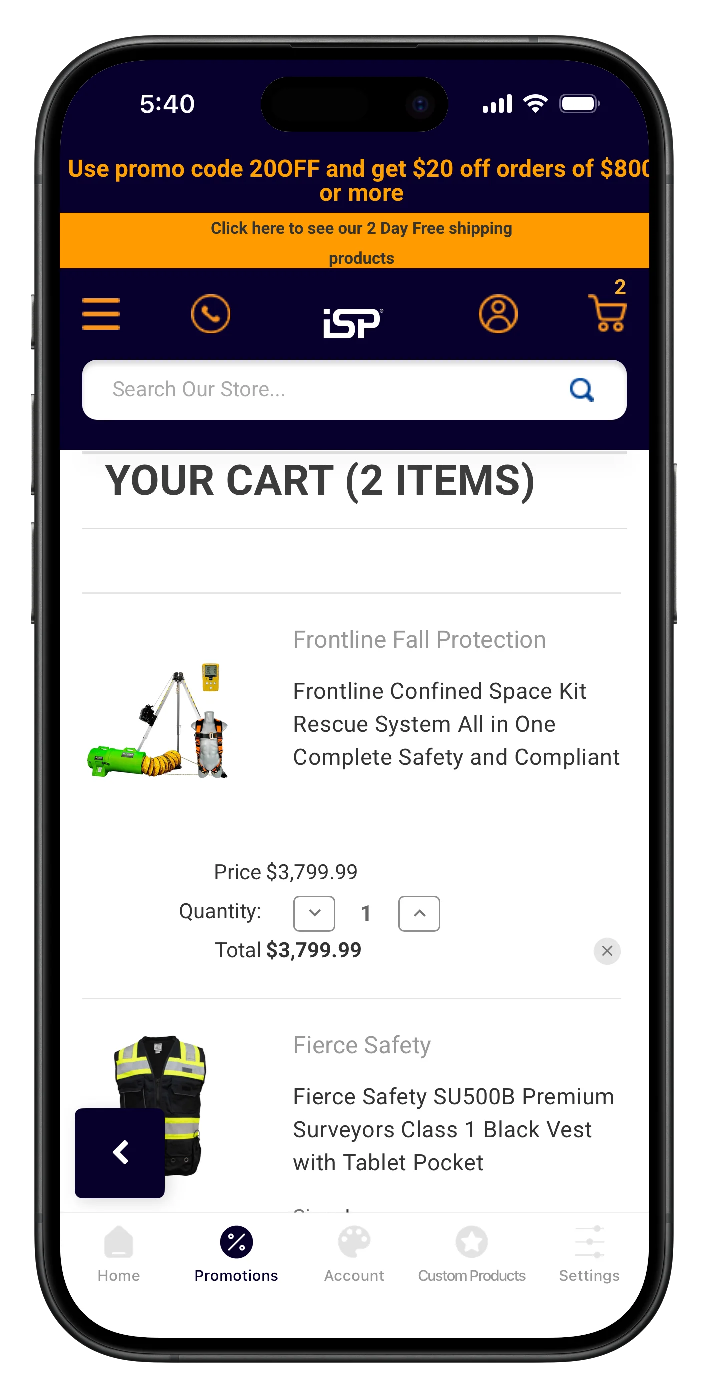 industrialsafetyproducts.com app screenshot
